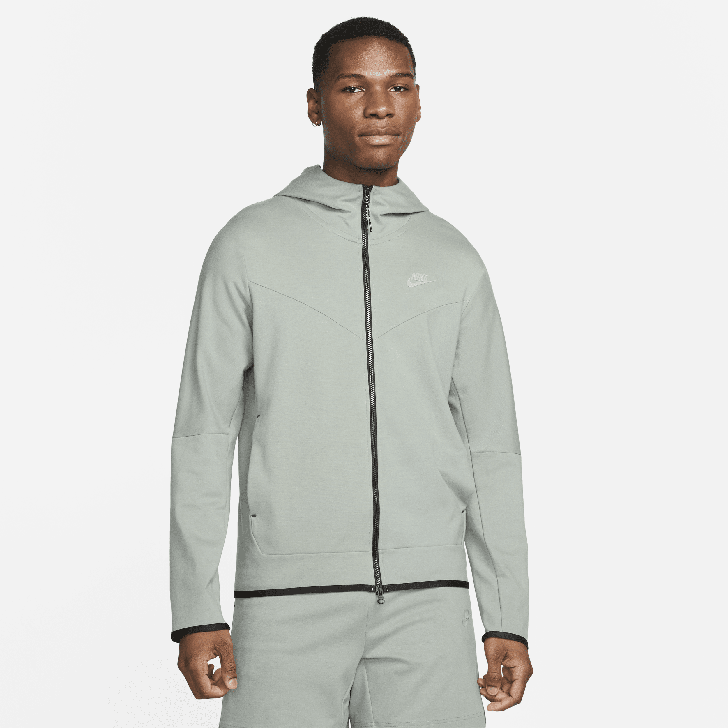 Sweat à capuche léger à zip Nike Sportswear Tech Fleece pour homme - Gris