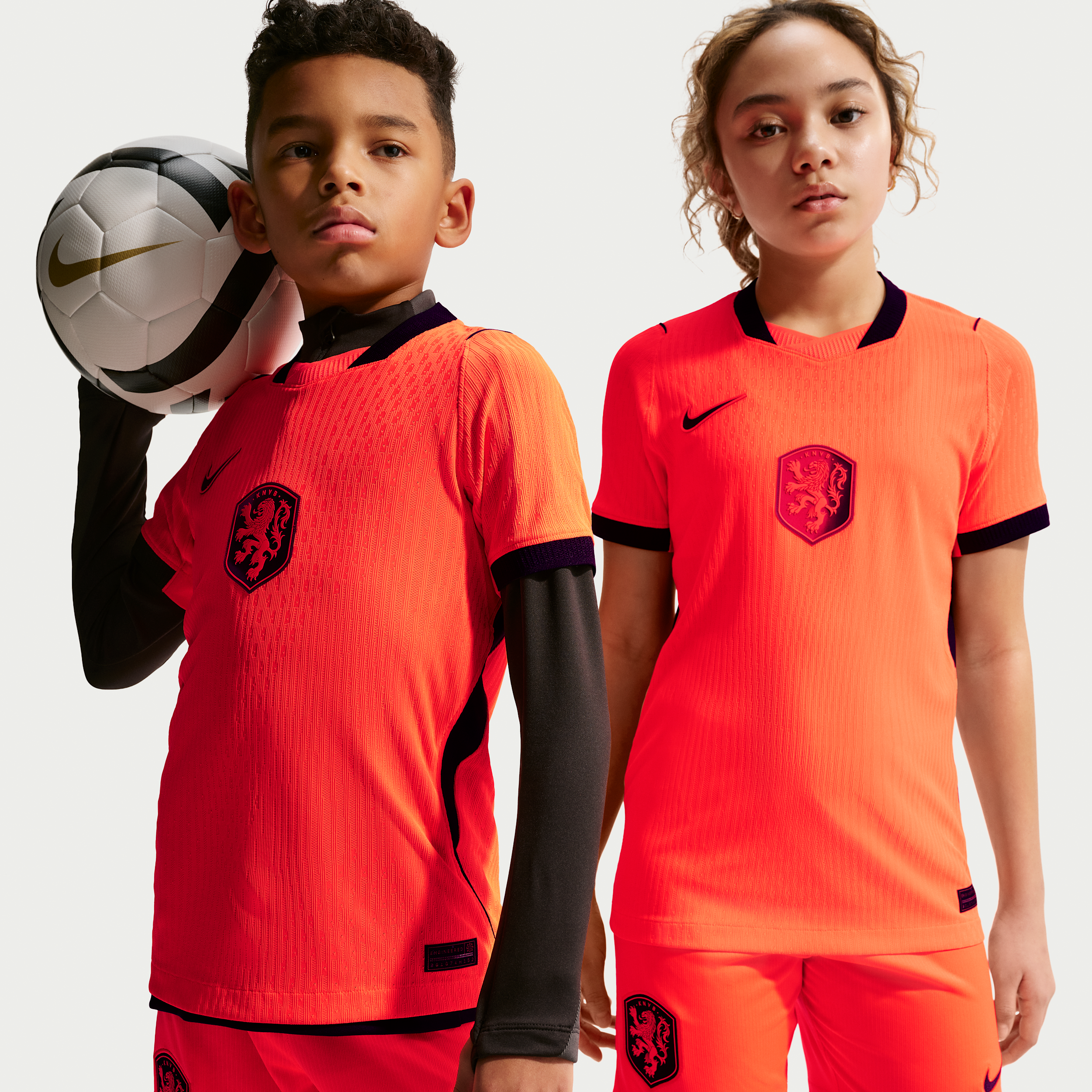 Holland 2026/27 Match Home Nike Aero-FIT Authentic-fodboldtrøje til større børn - Orange