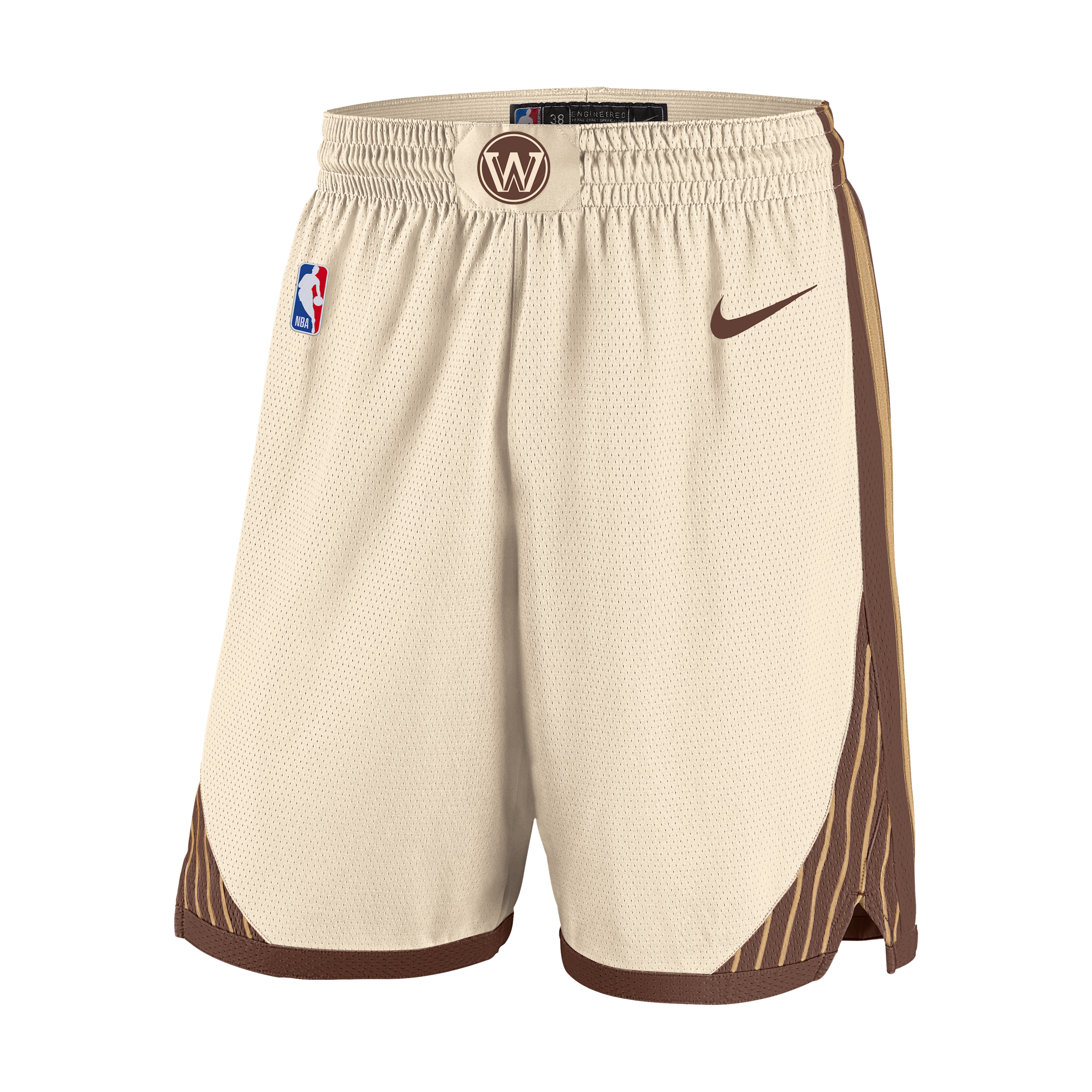 Golden State Warriors City Edition Mens Nike Dri-FIT NBA Swingman Shorts - Brown - Polyester