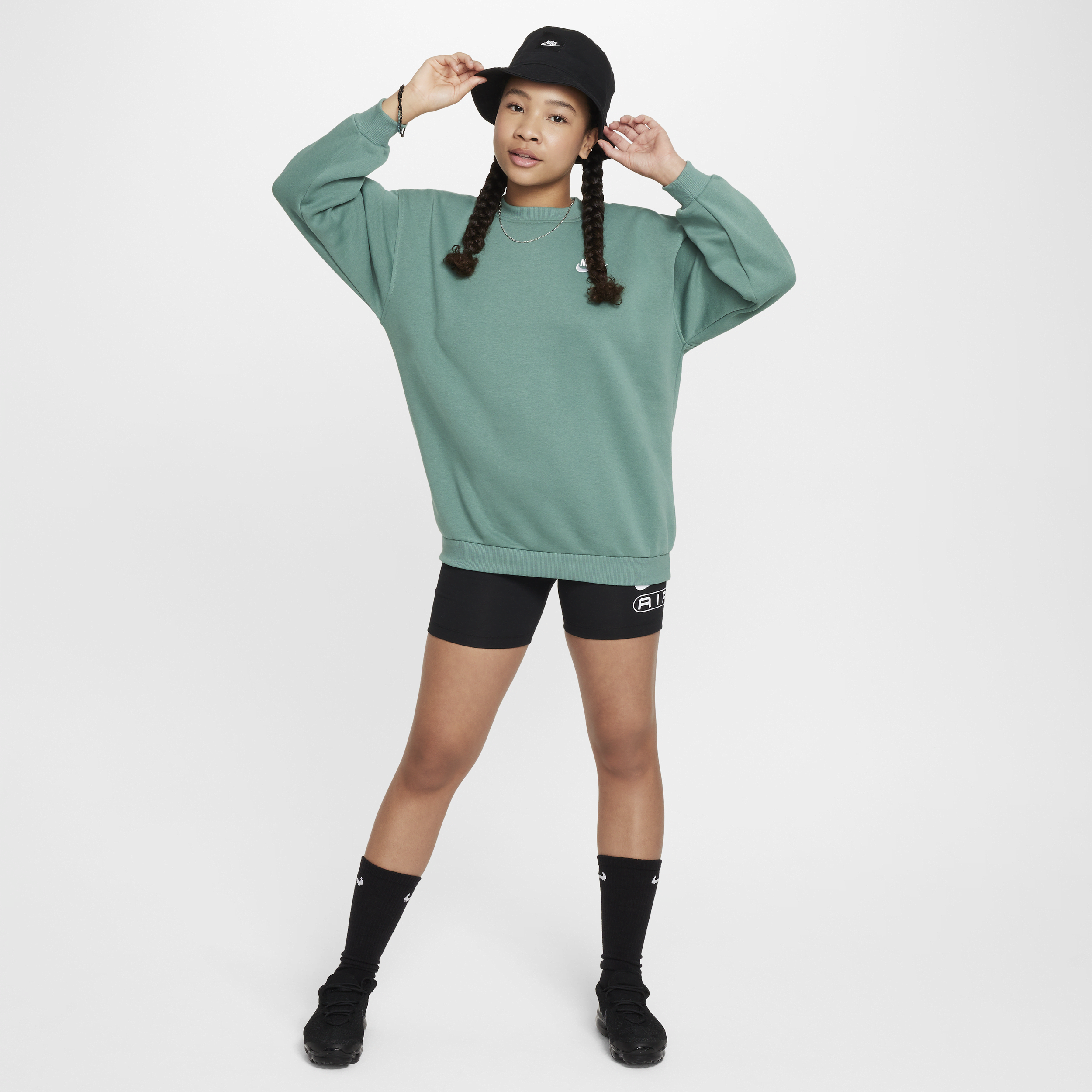 Nike Sportswear Club Fleece oversized sweatshirt voor meisjes Groen
