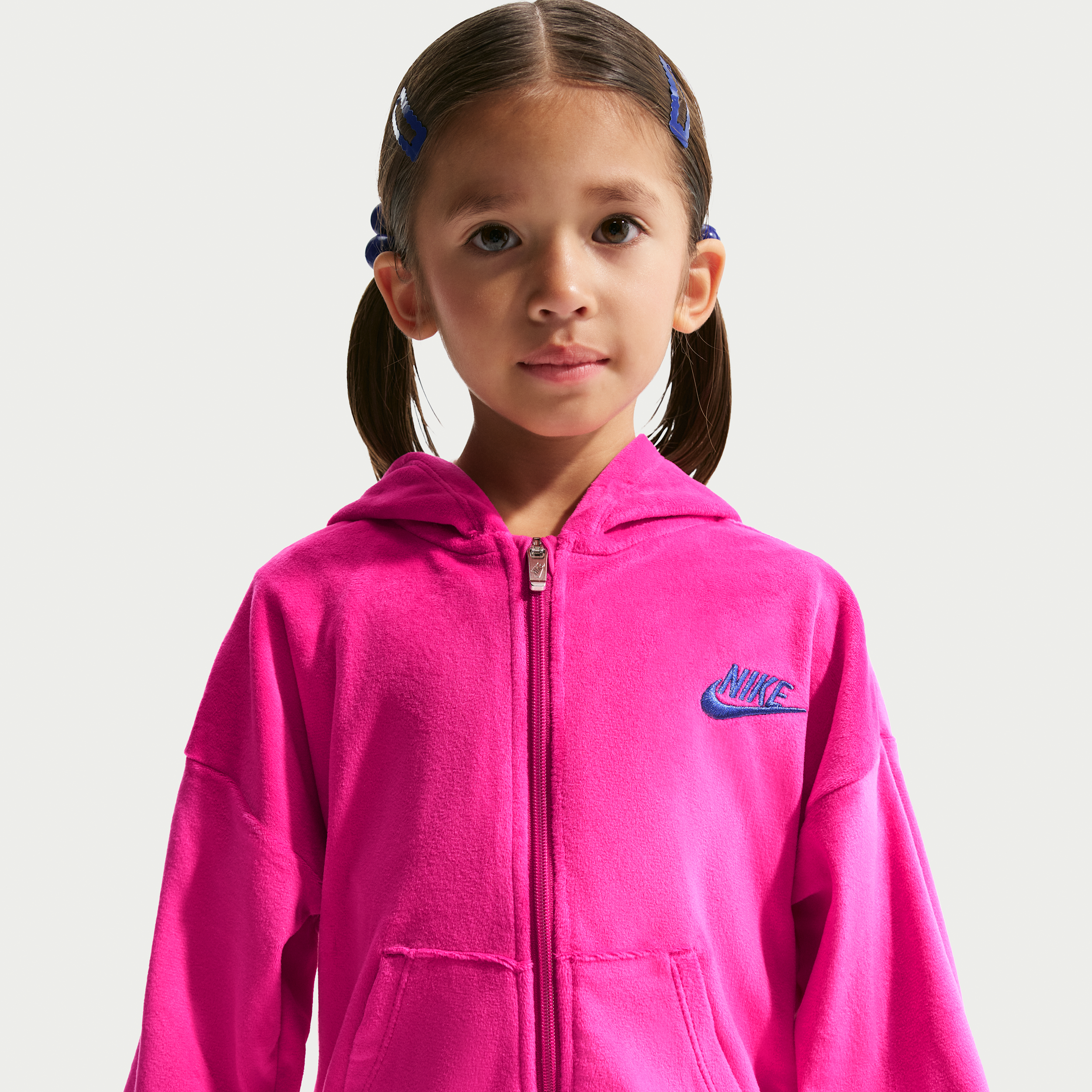 Thumbnail - Nike 2-teiliges Velours-Leggings-Set mit ausgestelltem Bein (jüngere Kinder) - Pink