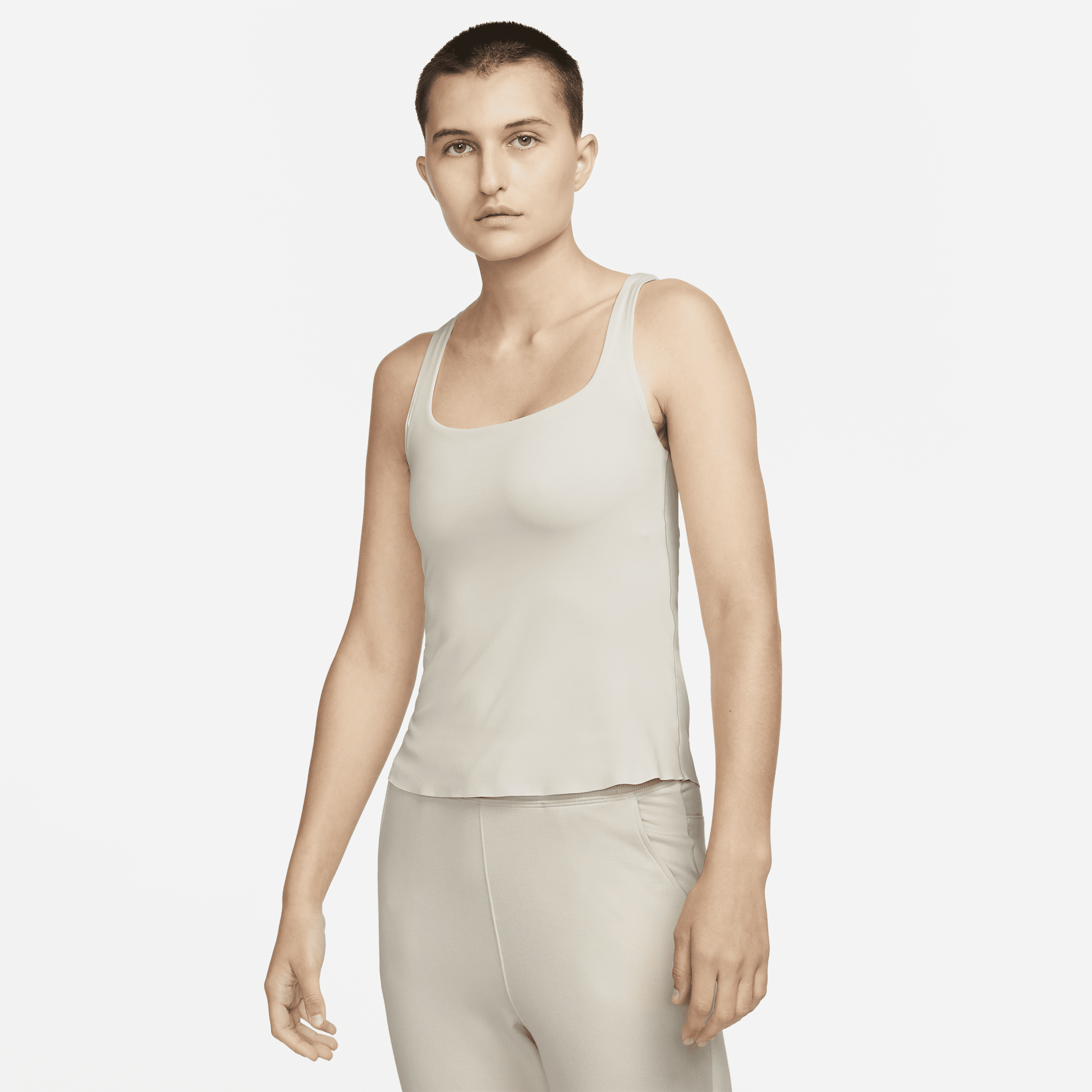 Damska koszulka bez rękawów Nike Yoga Dri-FIT Luxe - Brązowy