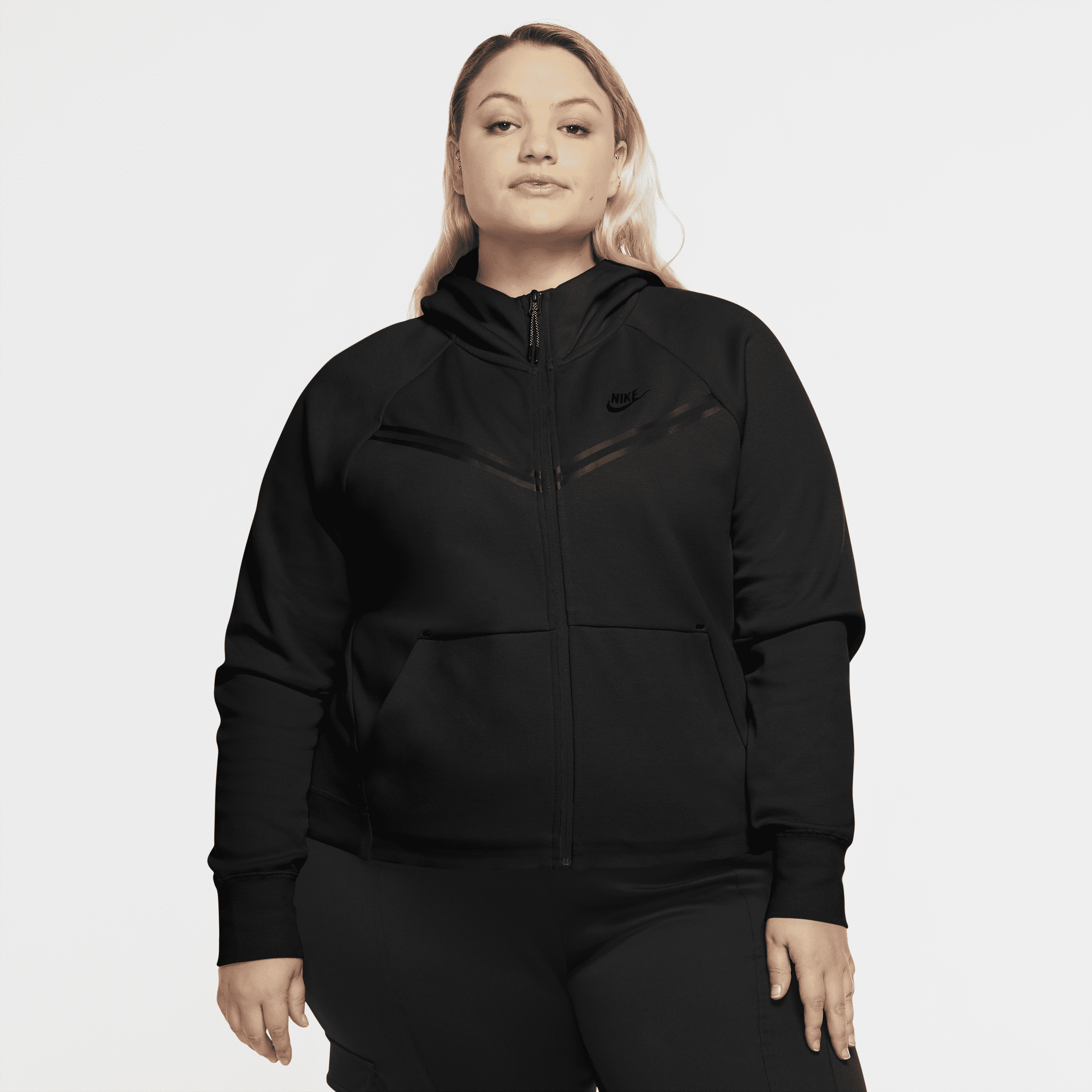 Nike Sportswear Tech Fleece Windrunner Hettejakke Med Hel Glidelås Til Dame - Svart