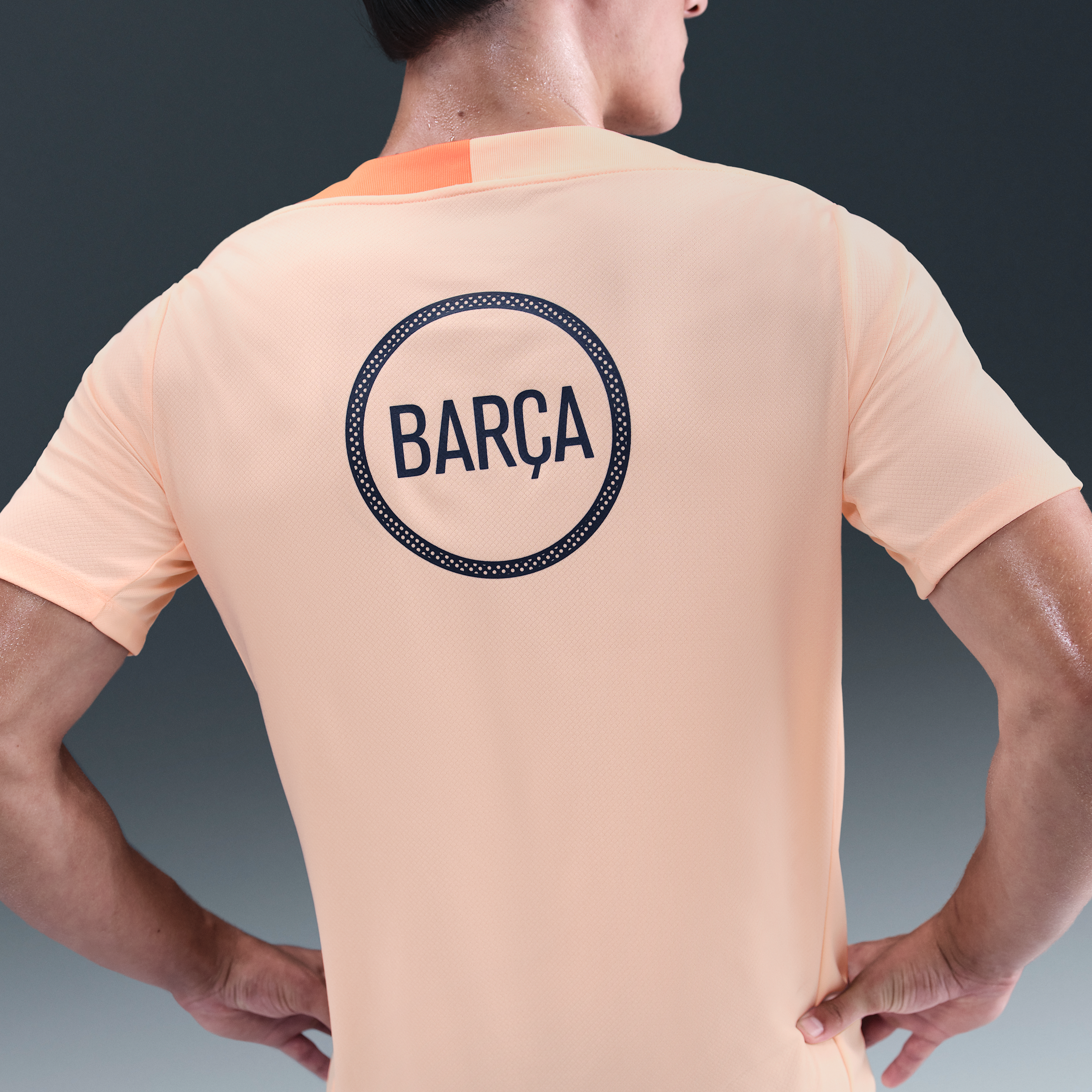 Thumbnail - FC Barcelona Strike Third Nike Dri-FIT Total 90 Fußballoberteil aus Strickmaterial (Herren) - Orange