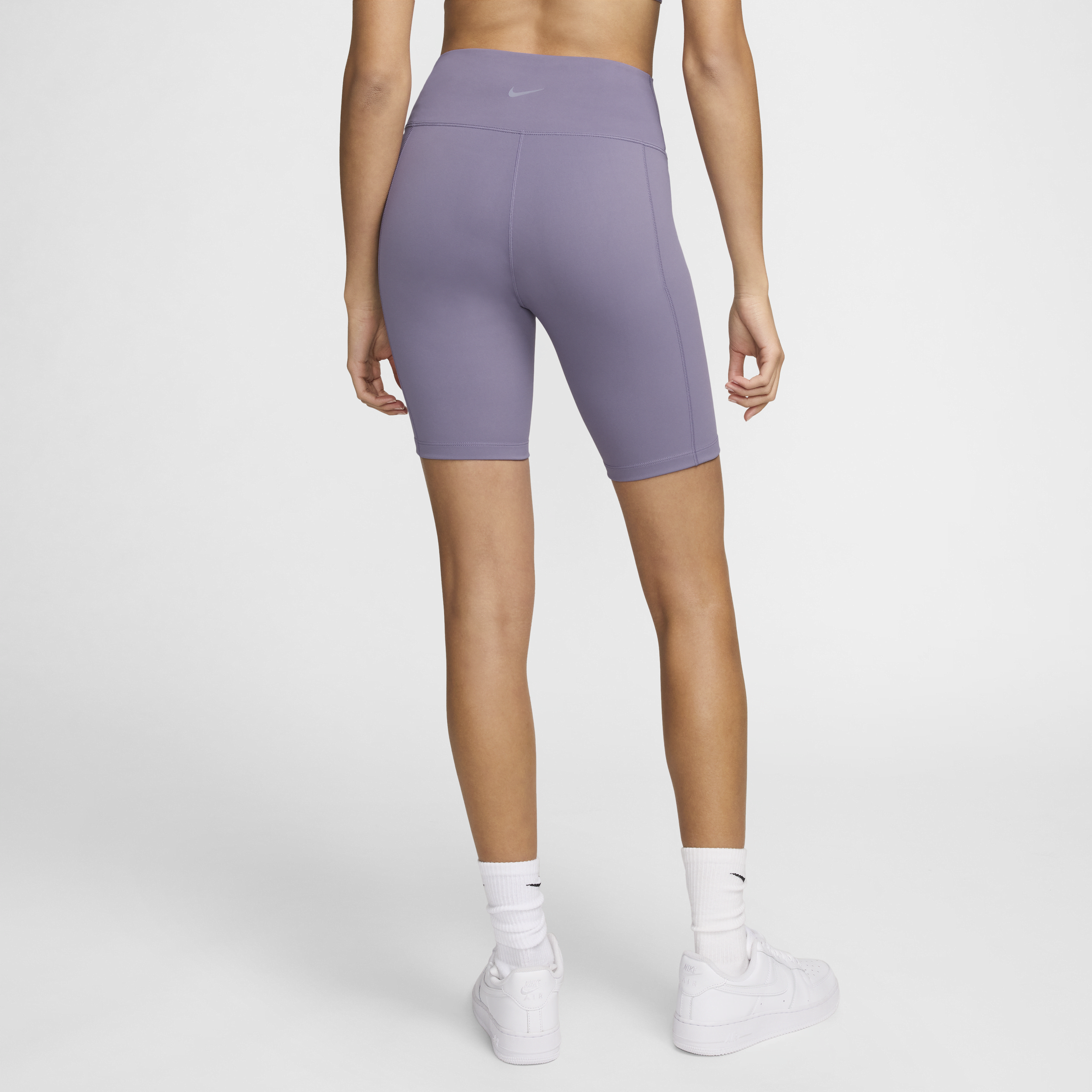 Nike One Leak Protection: Period bikeshorts met hoge taille voor dames (21 cm) Paars