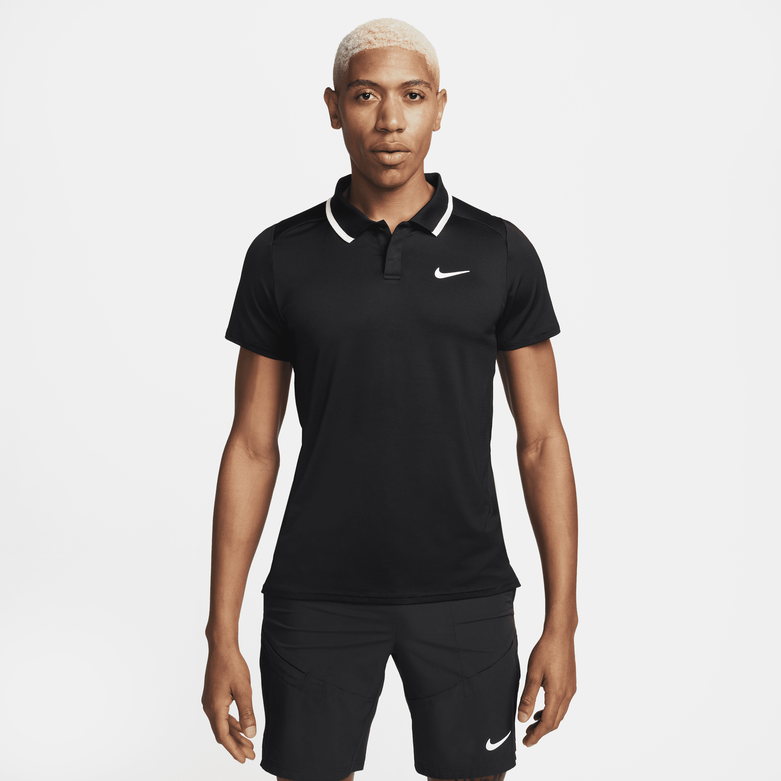 Nike Court Advantage Dri-FIT tennispolo voor heren Zwart