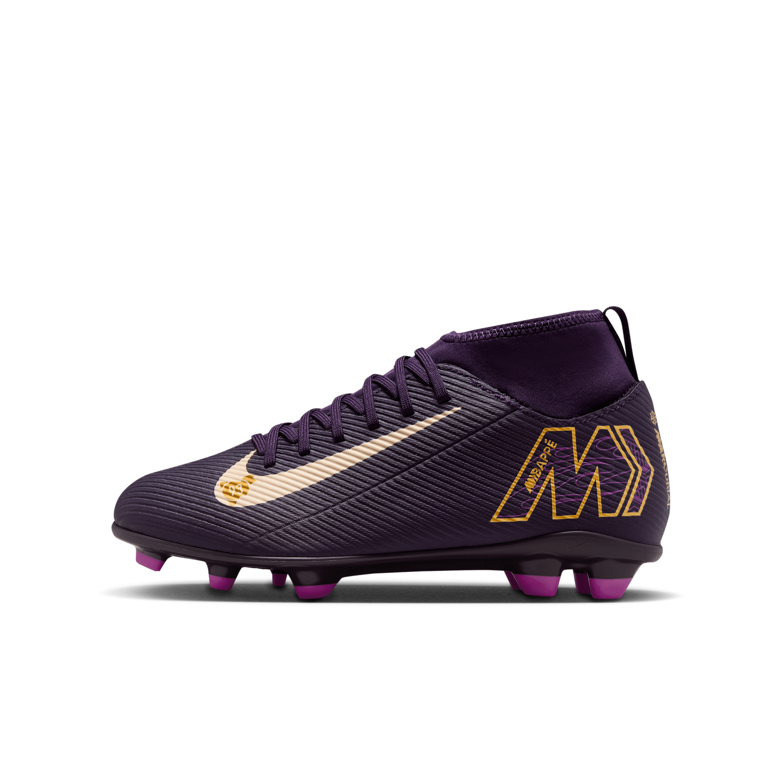 Nike Jr. Mercurial Superfly 10 Club 'Kylian Mbappé' Younger/Older Kids' Multi-Ground High-Top Football Boot - Purple