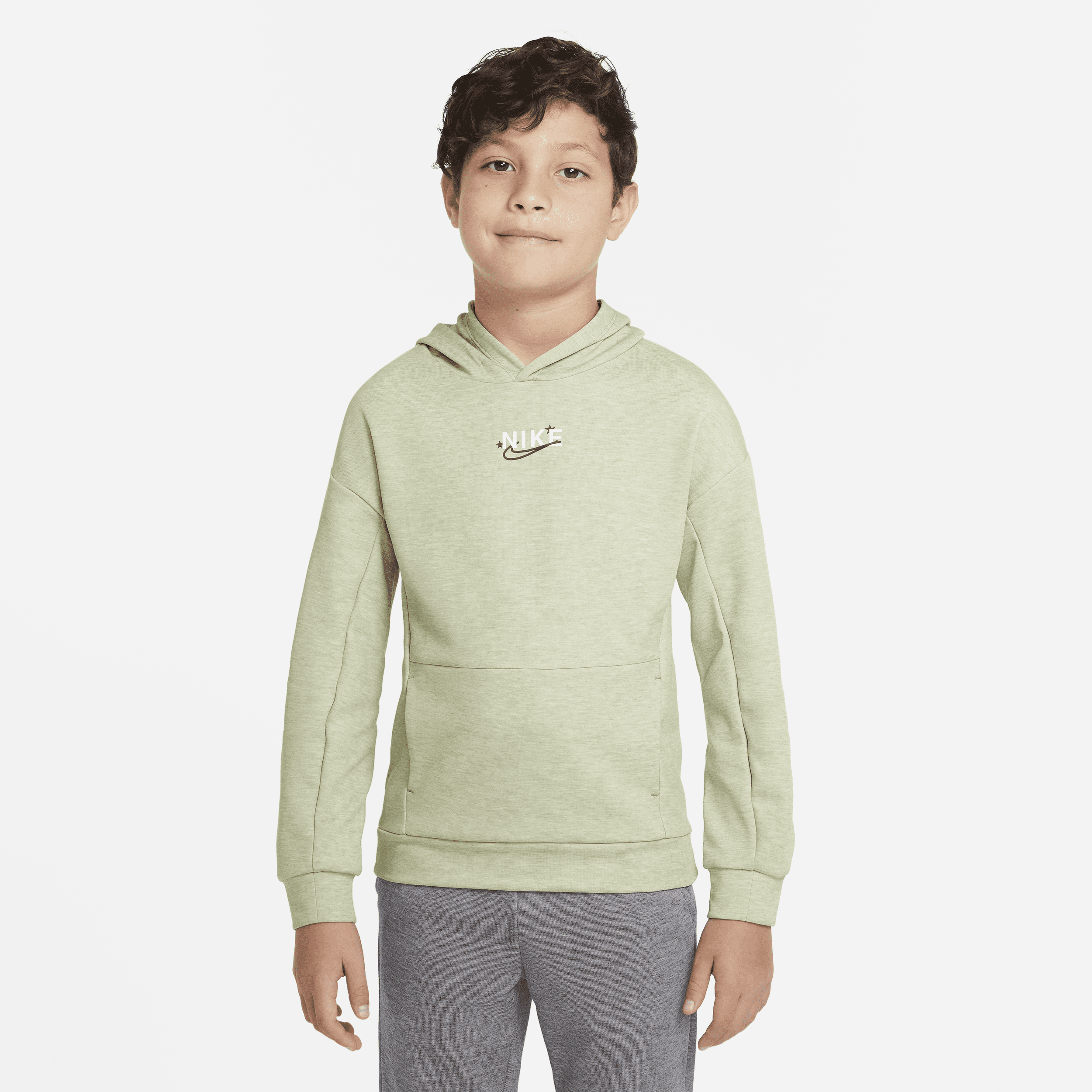 Bluza treningowa z kapturem dla dużych dzieci (chłopców) Nike Dri-FIT Performance Select - Zieleń