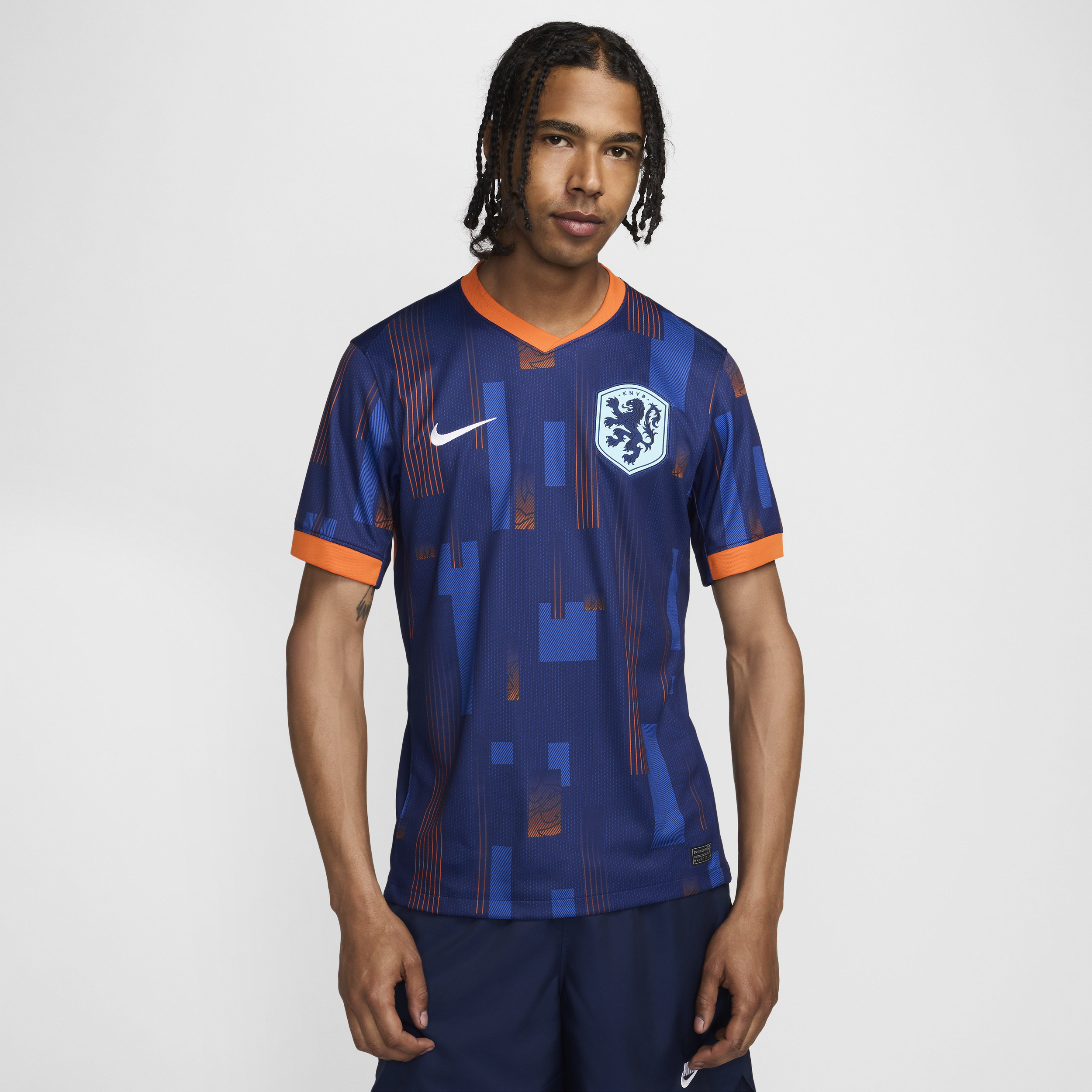 Nike Nederland (herenelftal) 2024 25 Stadium Uit Dri-FIT replica voetbalshirt voor heren Blauw