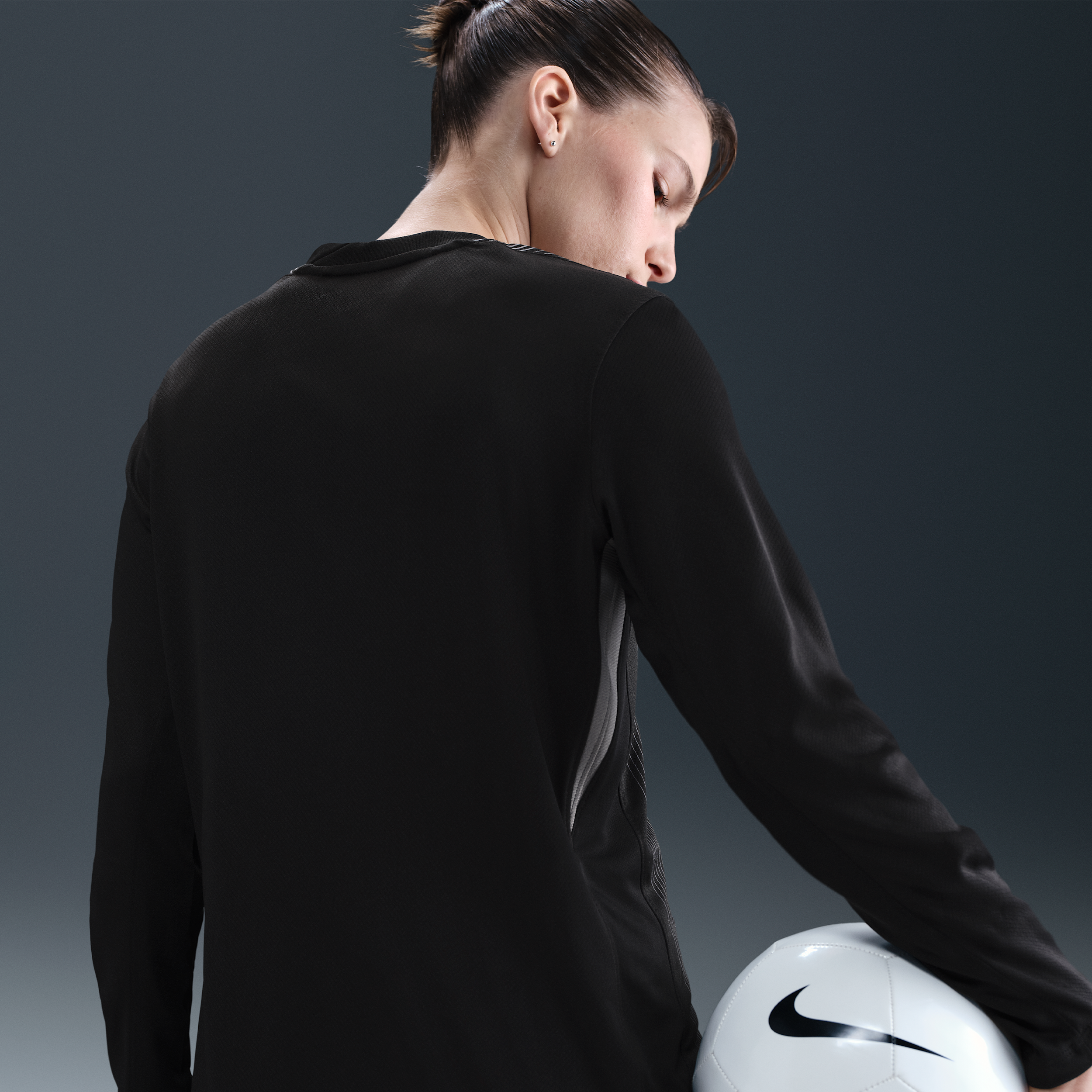 Thumbnail - Niederlande 2025/26 Stadium Goalkeeper Nike Replika-Longsleeve-Fußballtrikot mit Dri-FIT-Technologie (Damen) - Schwarz