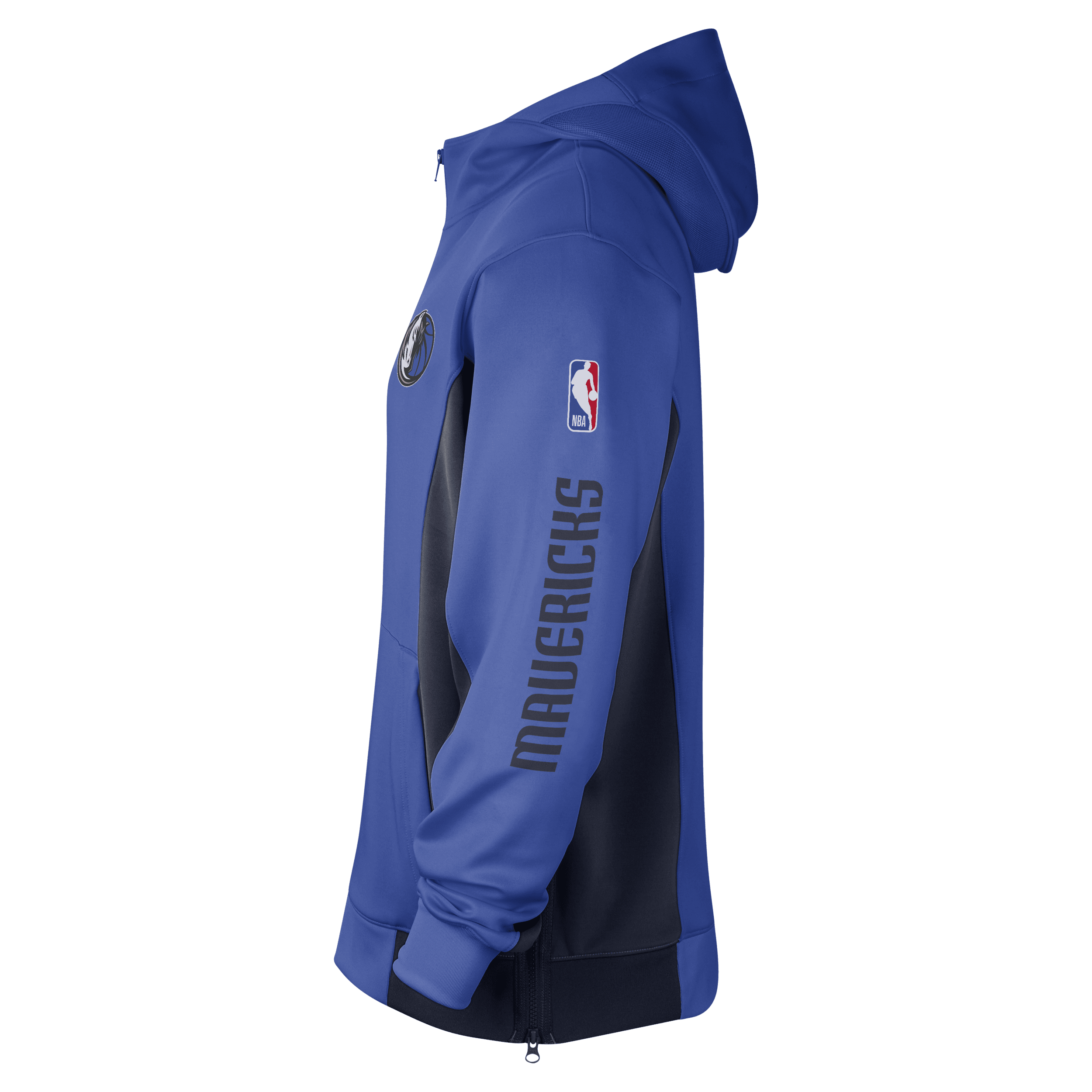 Nike Dallas Mavericks Showtime NBA-hoodie met rits en Dri-FIT voor heren Blauw