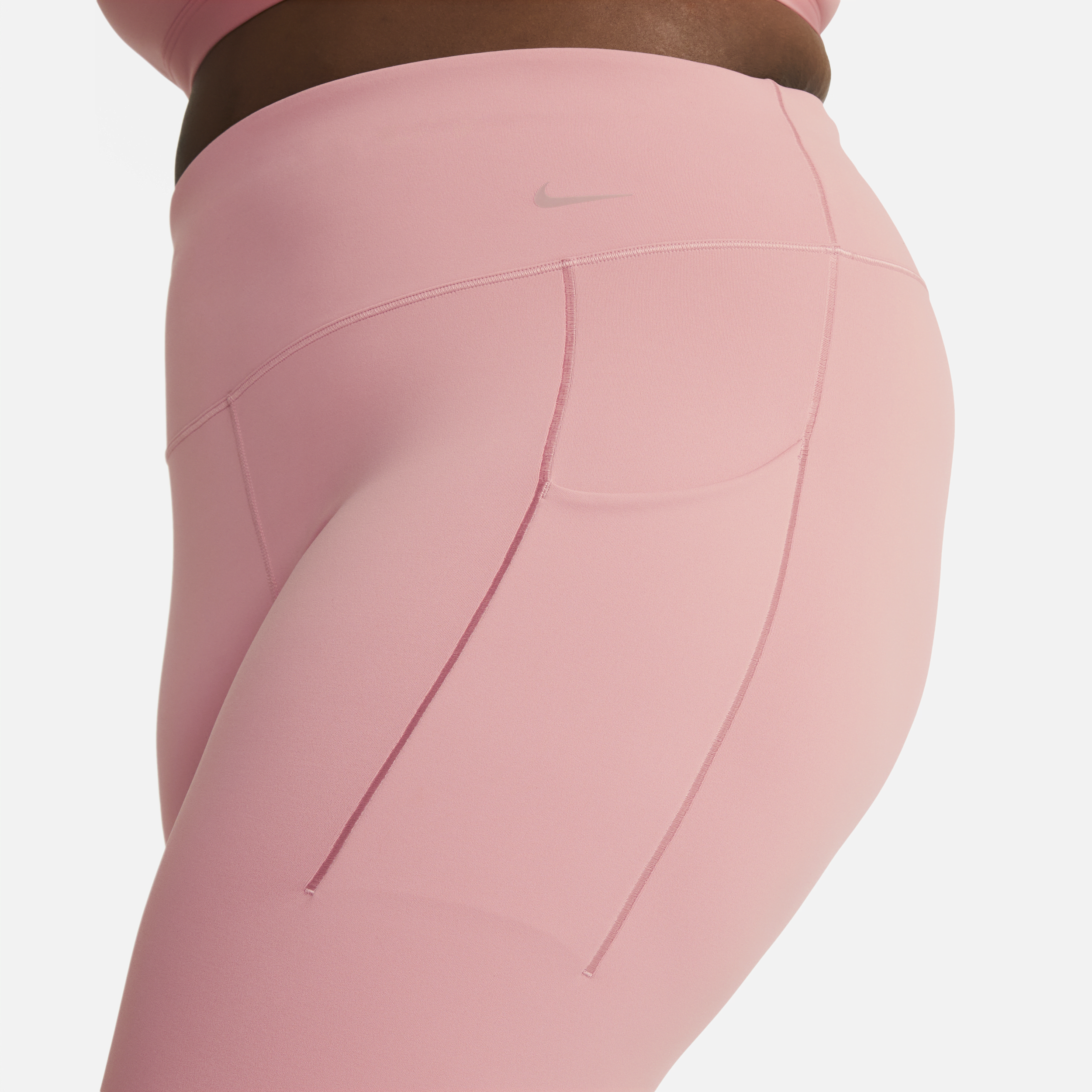 Legging 7/8 taille haute à maintien normal avec poches Nike Universa pour femme - Rose