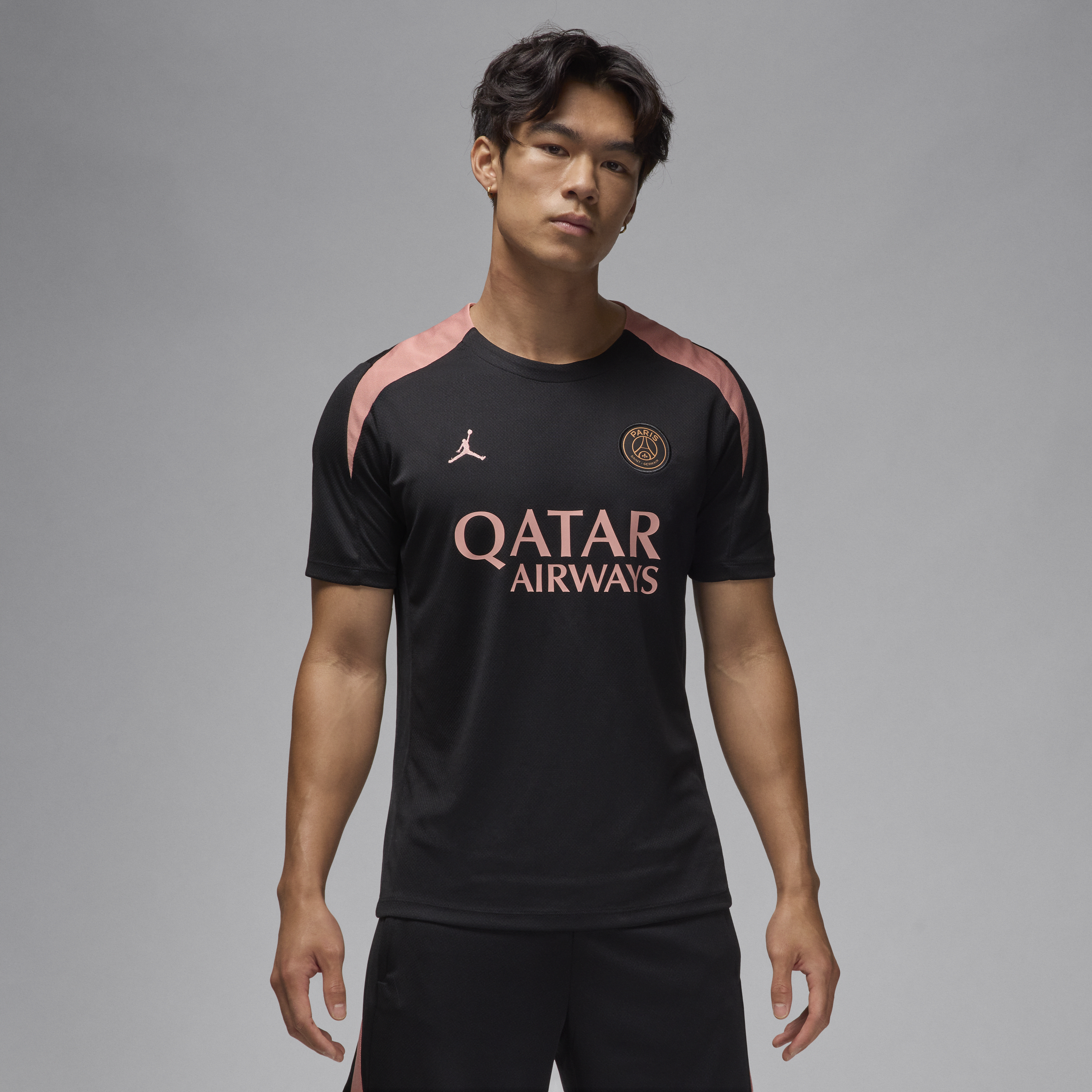 3e haut de foot en maille à manches courtes Jordan Dri-FIT Paris Saint-Germain Strike pour homme - Noir