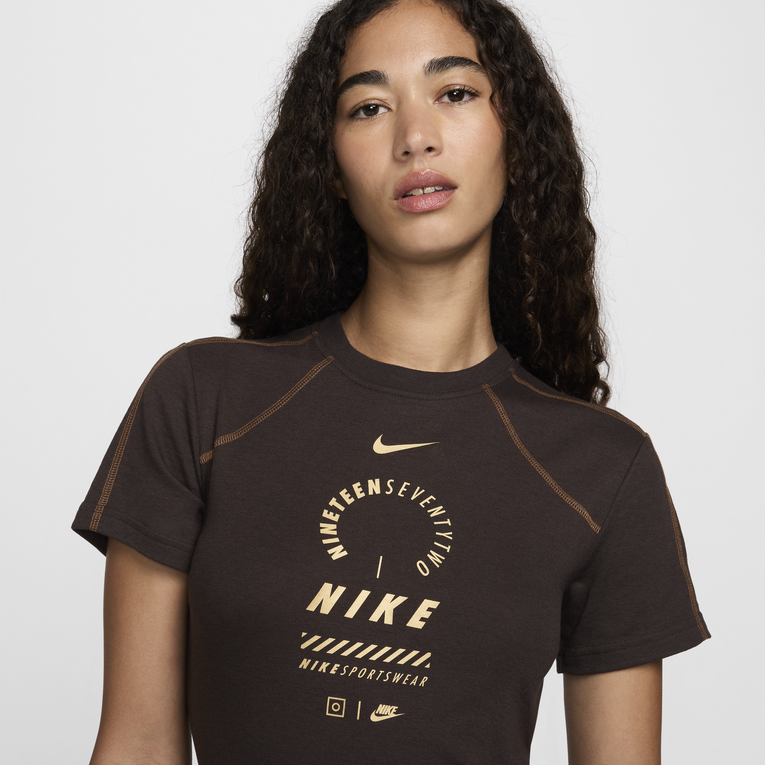 Robe à manches courtes Nike Sportswear pour Femme - Marron