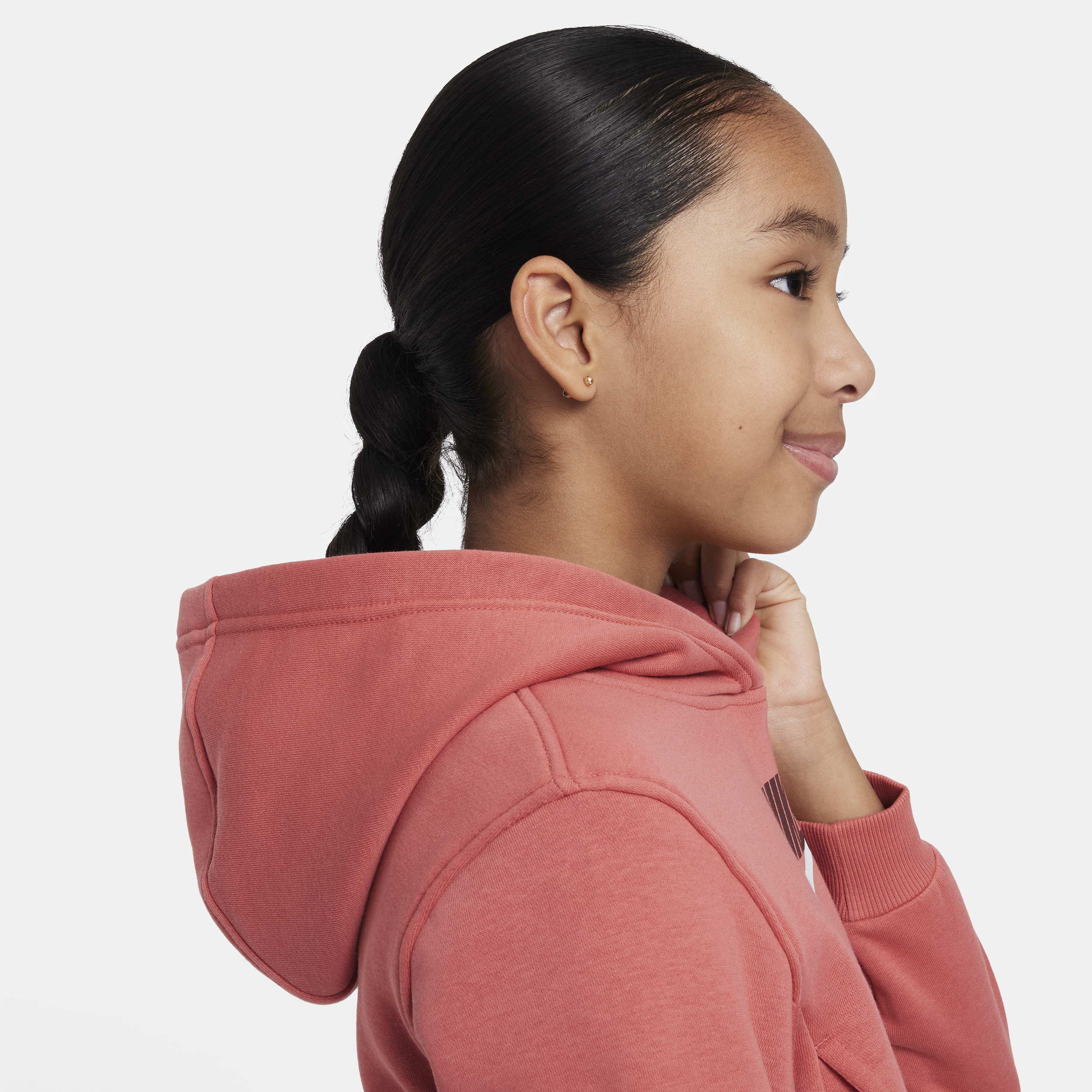 Nike Sportswear Club Fleece korte hoodie voor meisjes Rood
