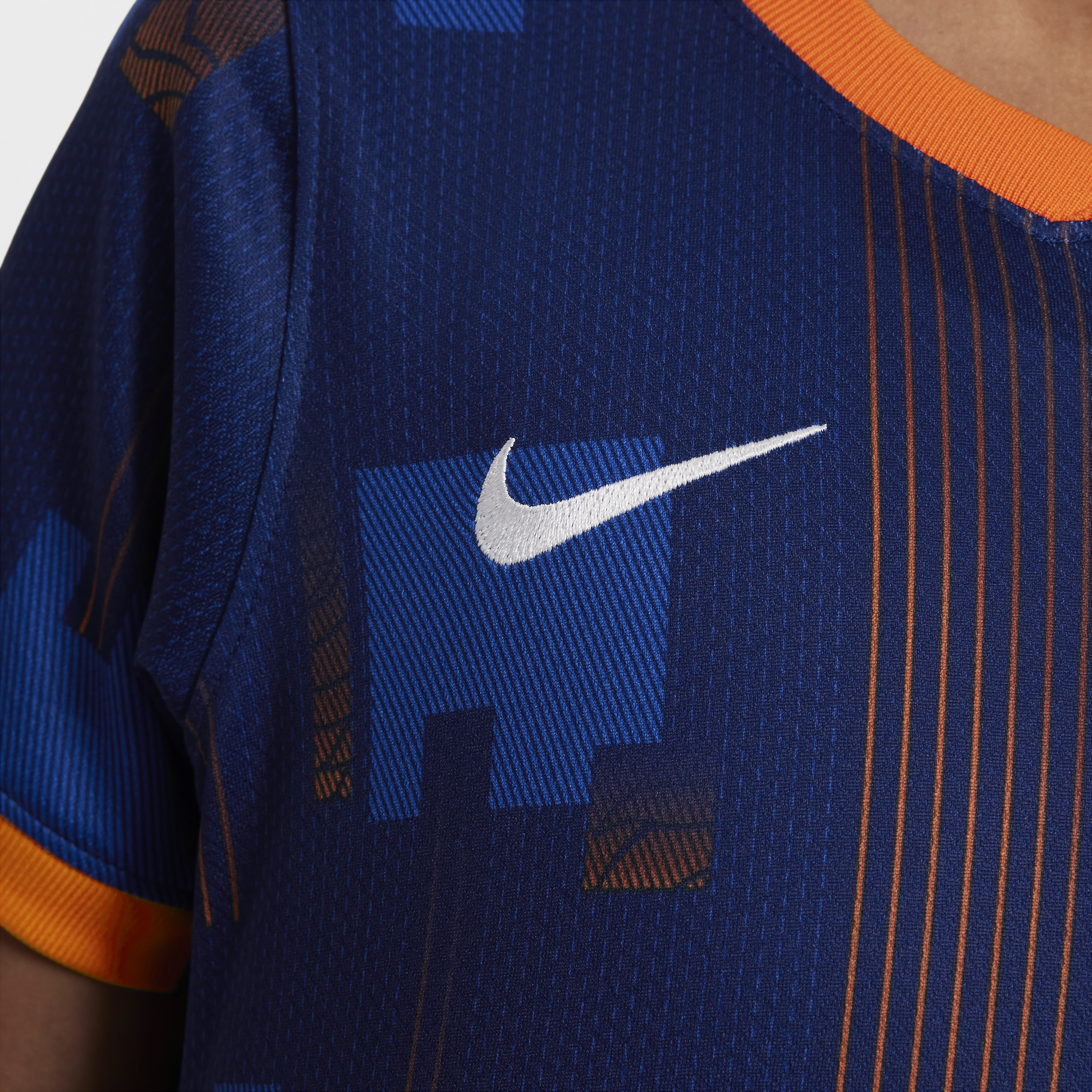 Nike Nederland 2024 Stadium Uit driedelig replicavoetbaltenue voor kleuters Blauw