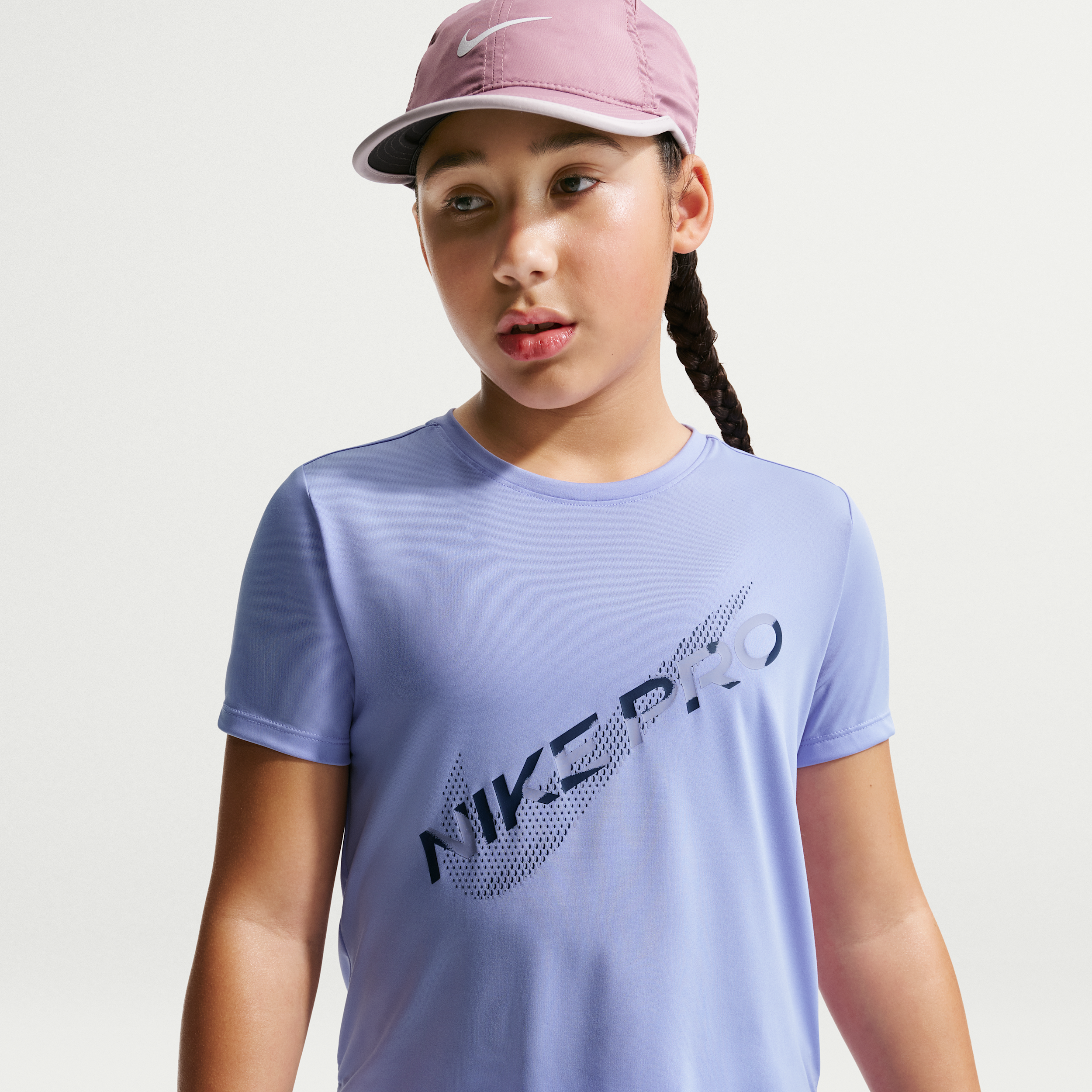 Top a manica corta Dri-FIT Nike Pro – Ragazza - Viola