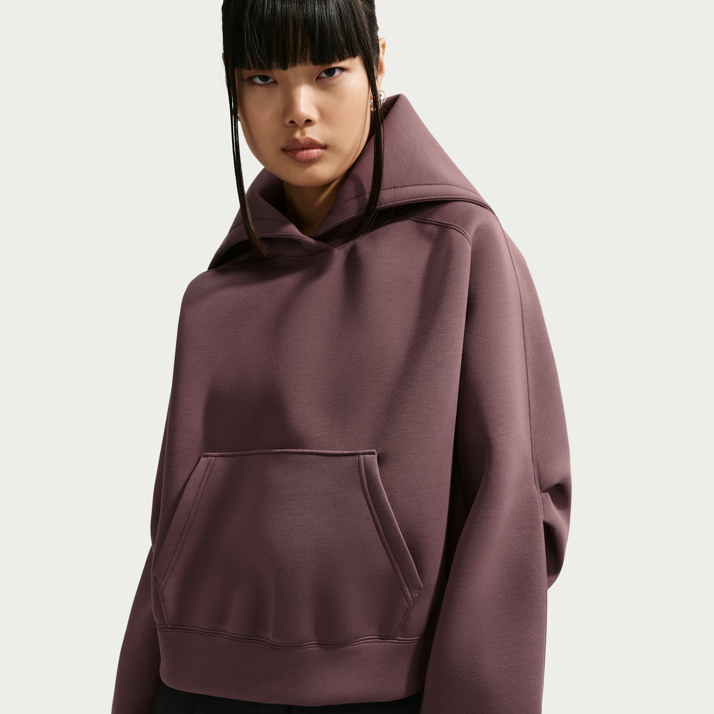 Felpa pullover oversize in fleece con cappuccio Nike – Donna - Viola