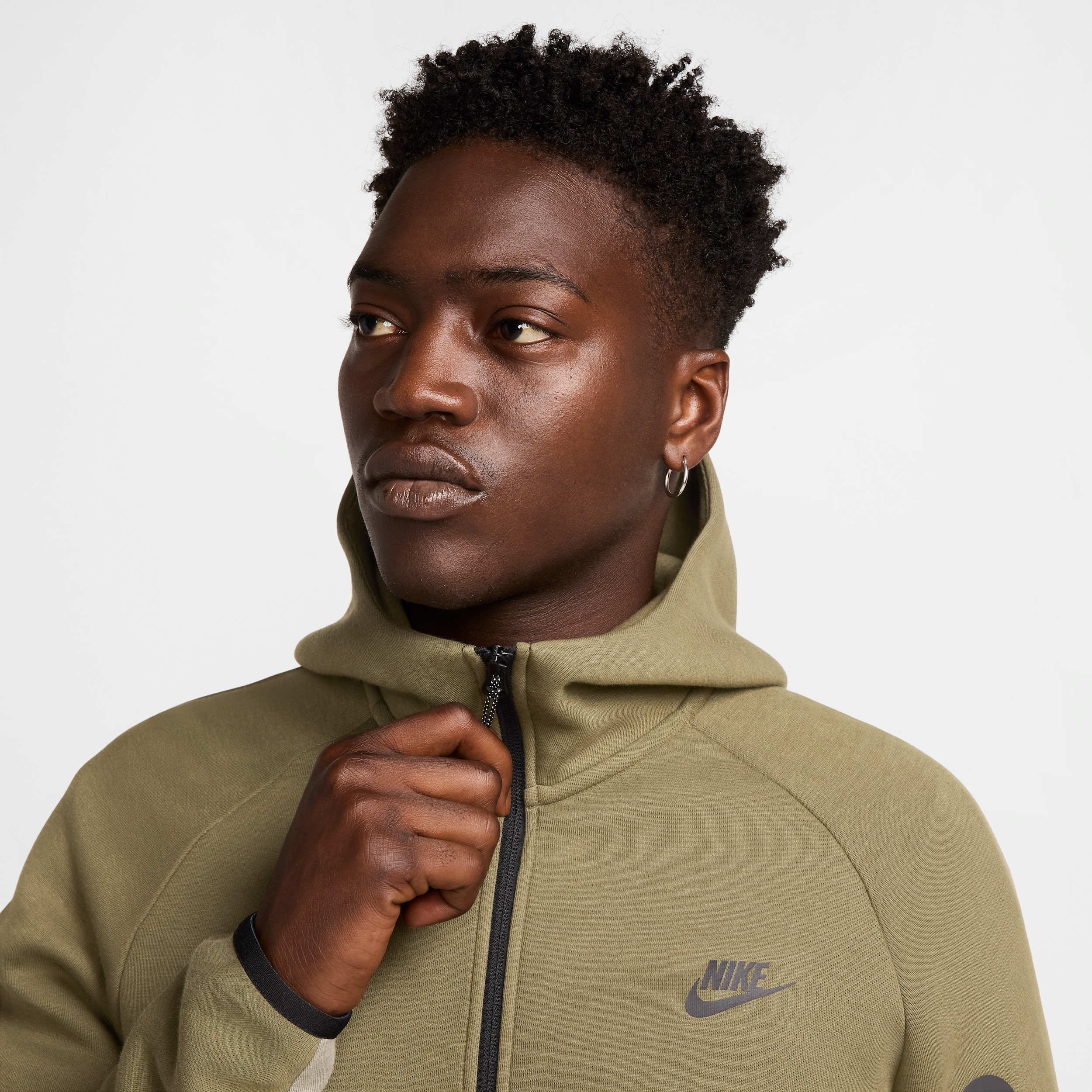 Sweat à capuche et zip Windrunner Nike Tech pour homme - Vert