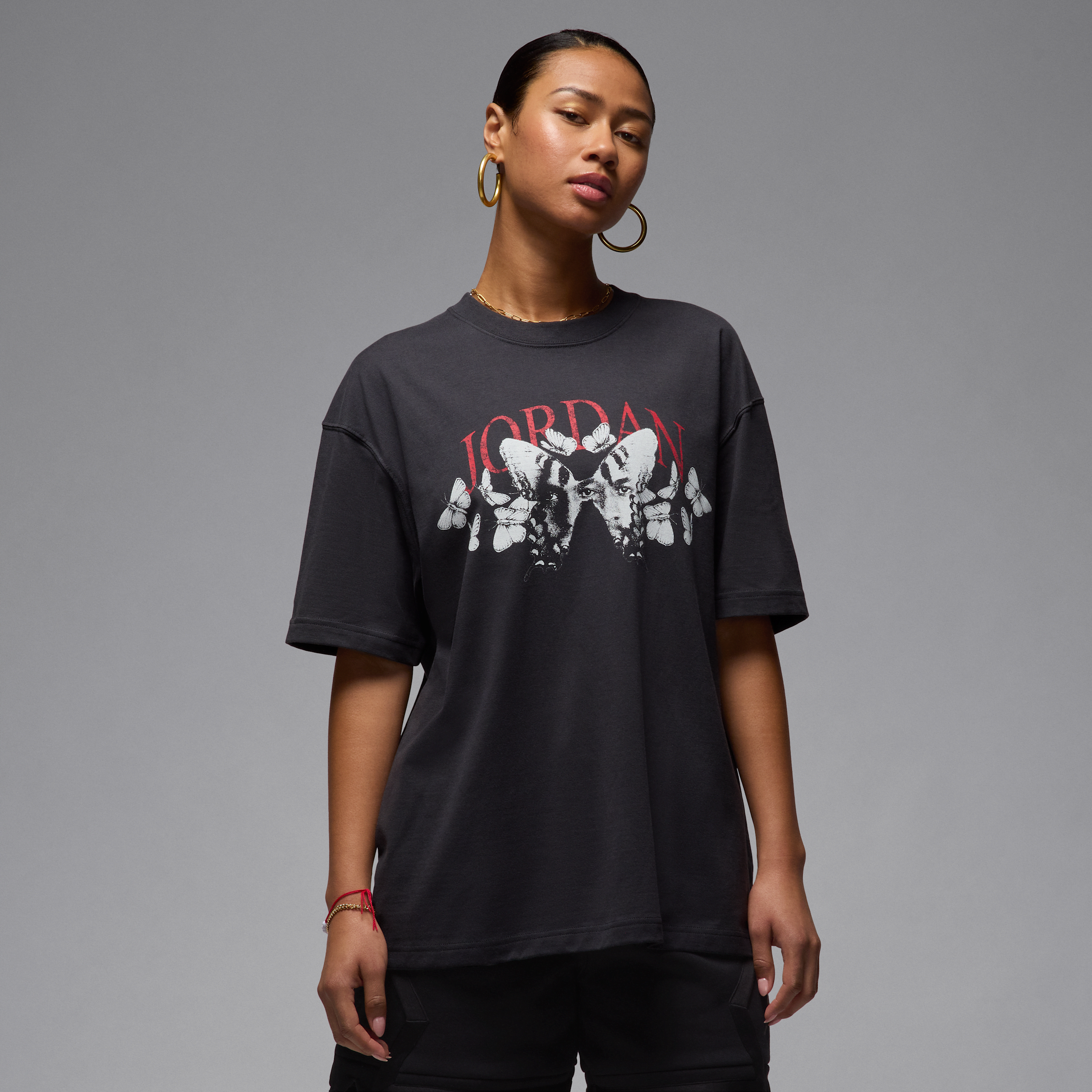 Thumbnail - Jordan Oversize-T-Shirt mit Grafik für Damen - Schwarz
