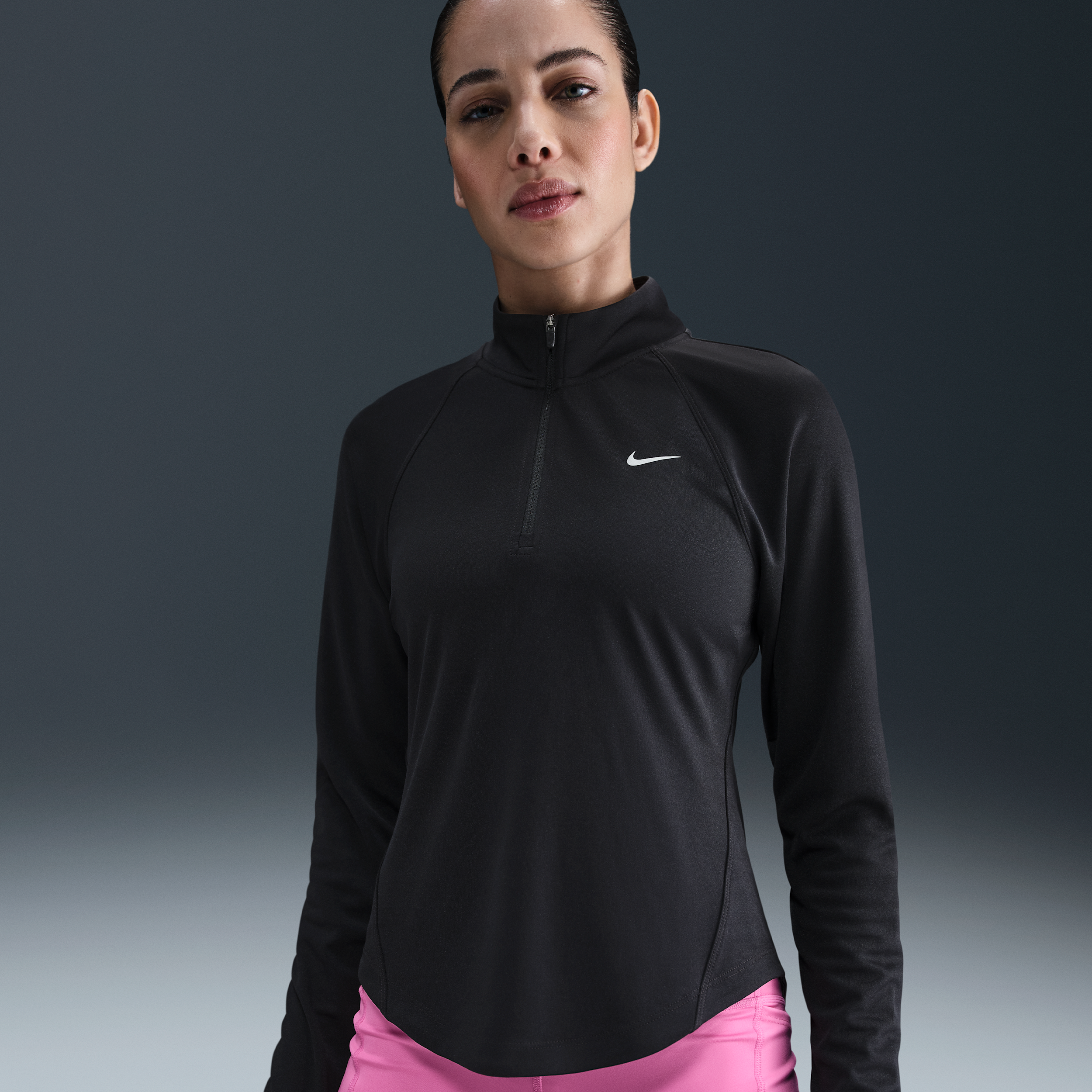 Thumbnail - Nike Tempo Dri-FIT Lauf-Tanktop mit Viertelreißverschluss (Damen) - Schwarz