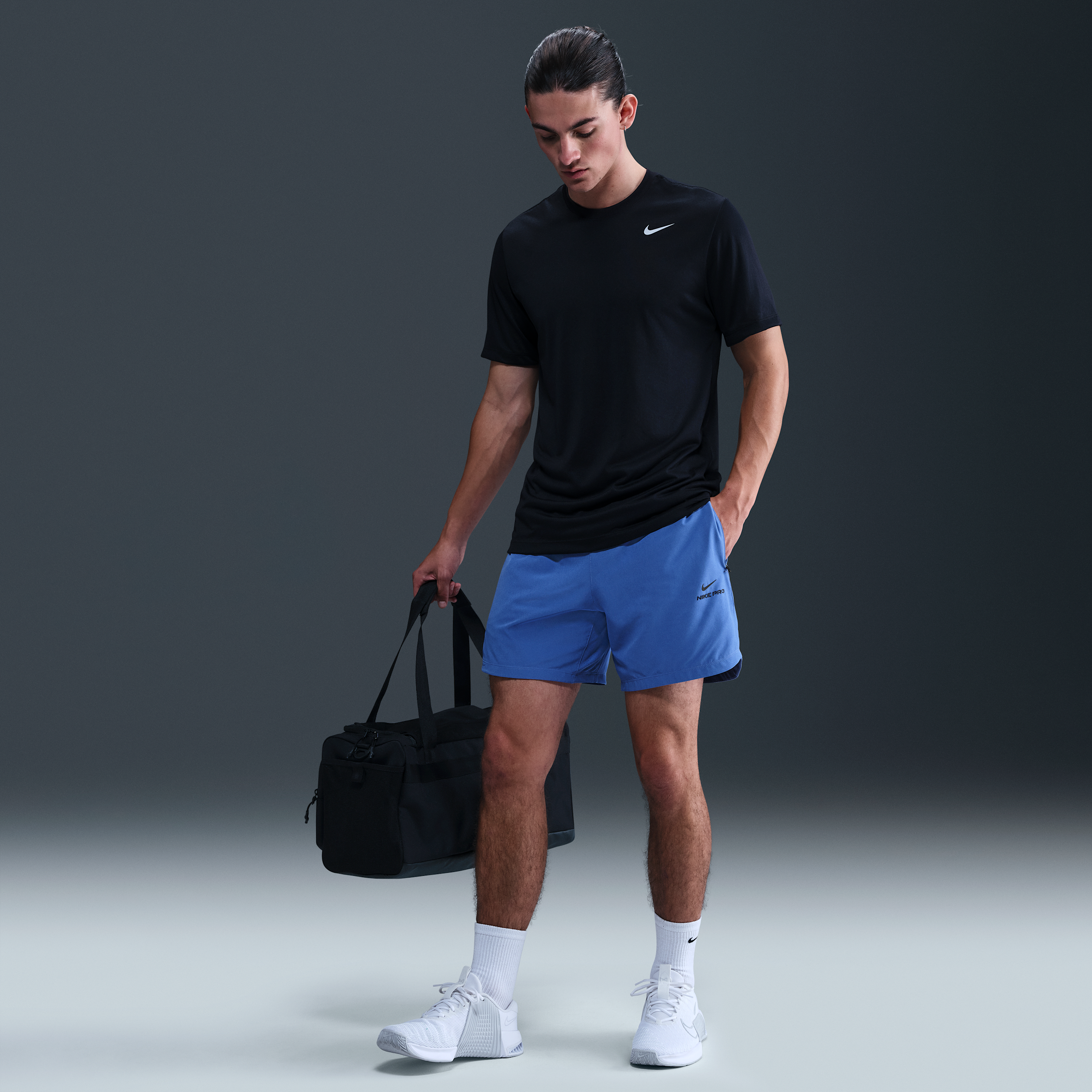Thumbnail - Nike Pro Training Dri-FIT Shorts (ca. 15 cm, Herren) - Blau