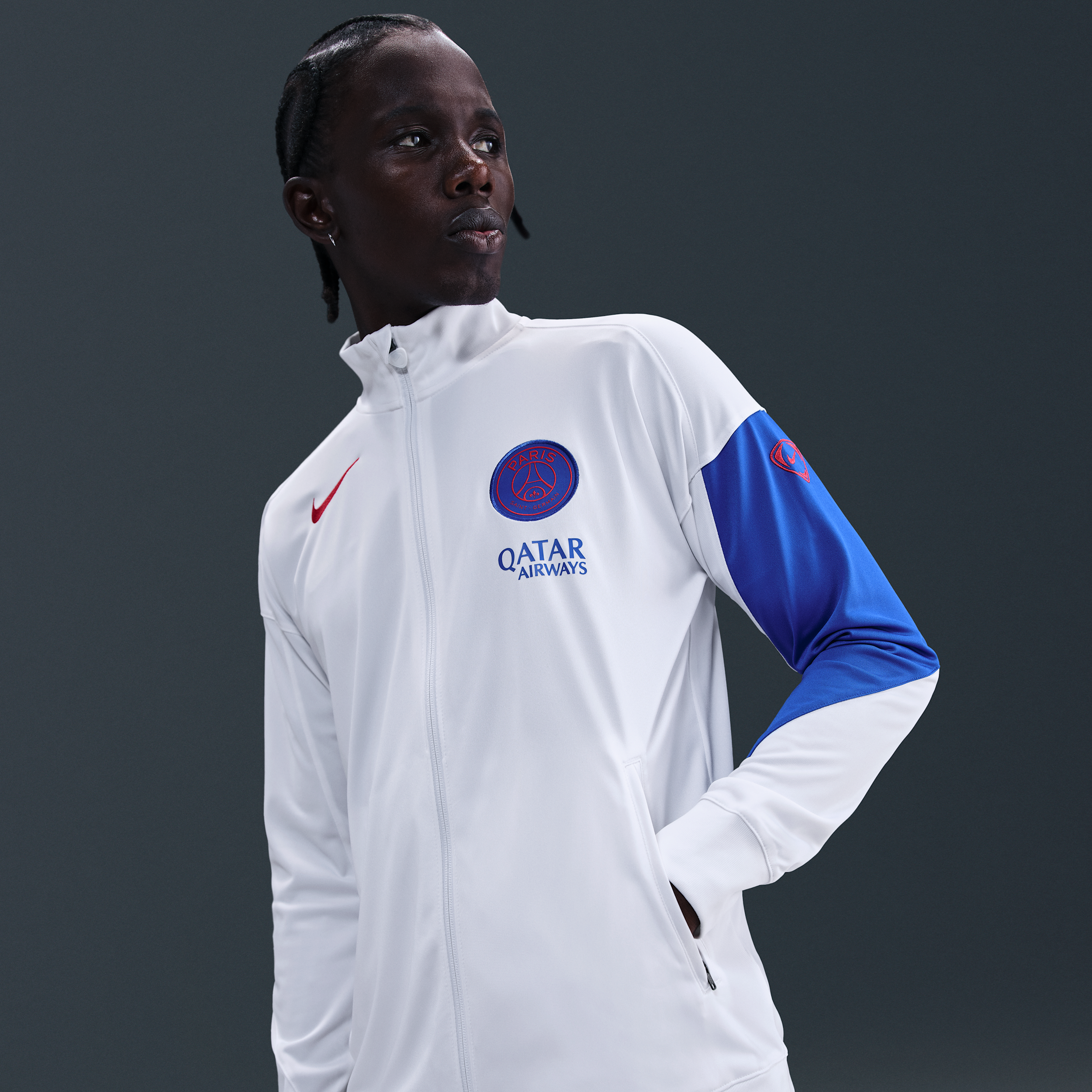 Thumbnail - Paris Saint-Germain Strike Third Nike Dri-FIT Total 90 Fußball-Trainingsanzug aus Strickmaterial (Herren) - Weiß