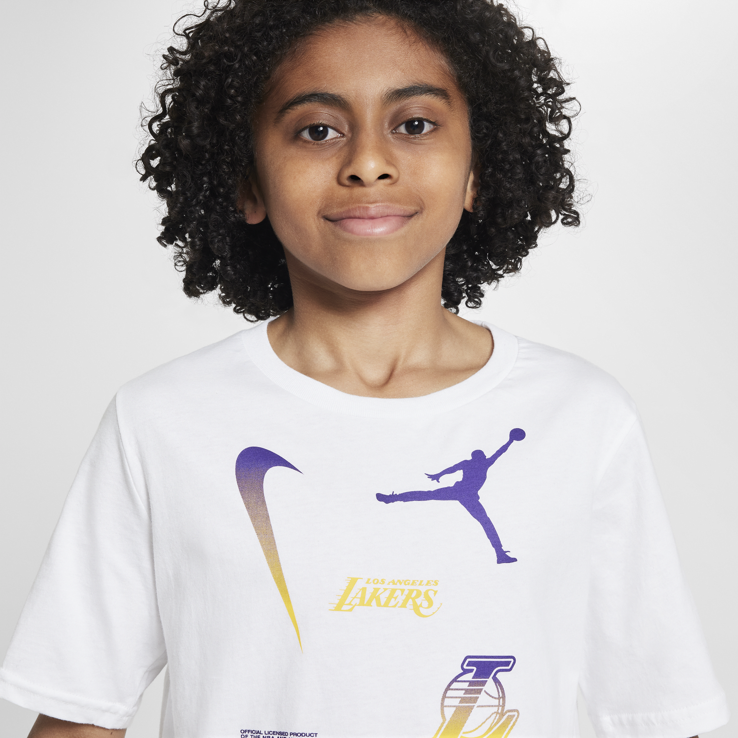Jordan Los Angeles Lakers Courtside Statement Edition Max90 NBA-shirt voor kids Wit