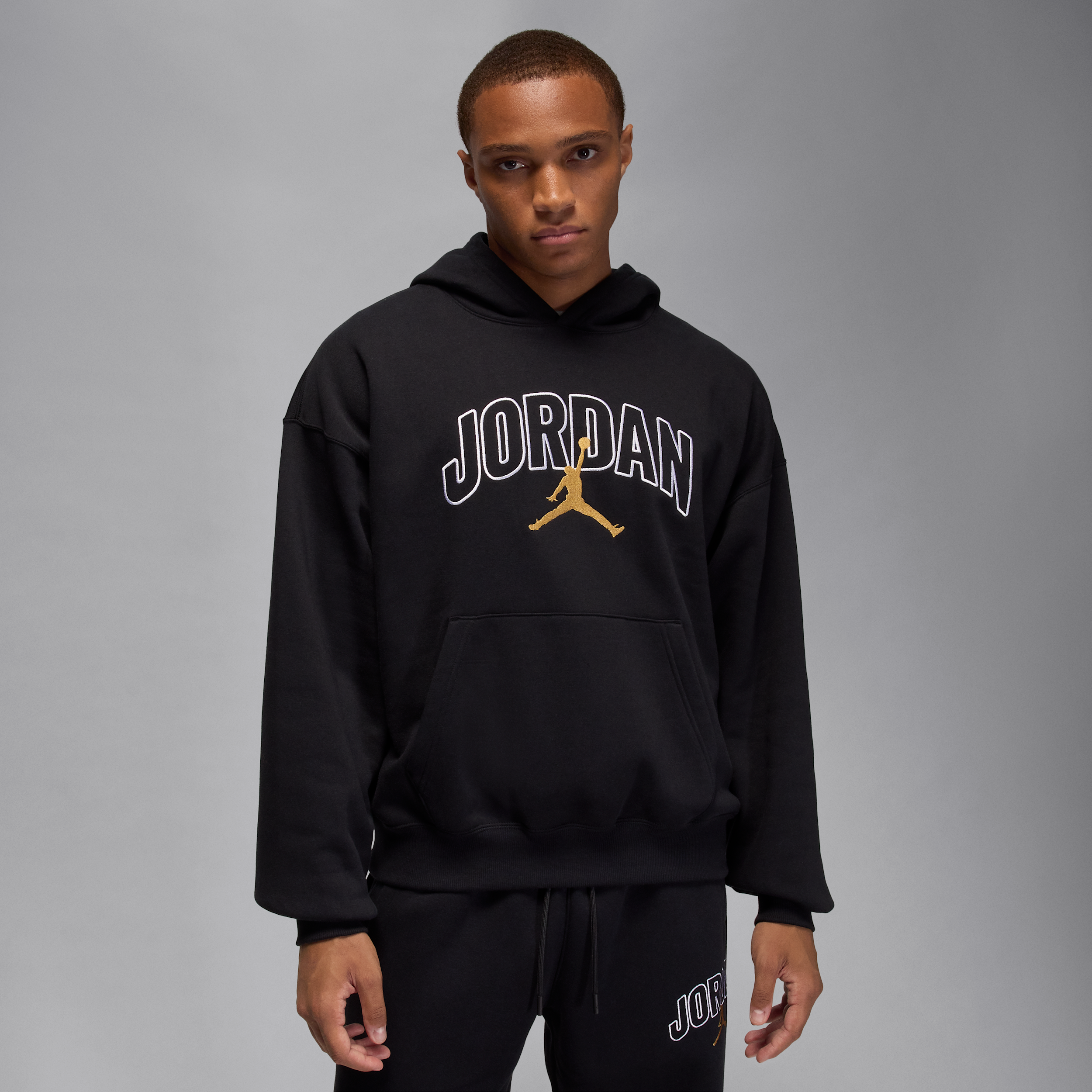 Nike Jordan Brooklyn Fleece Mens Oversized Pullover Hoodie - Black - Cotton/Polyester