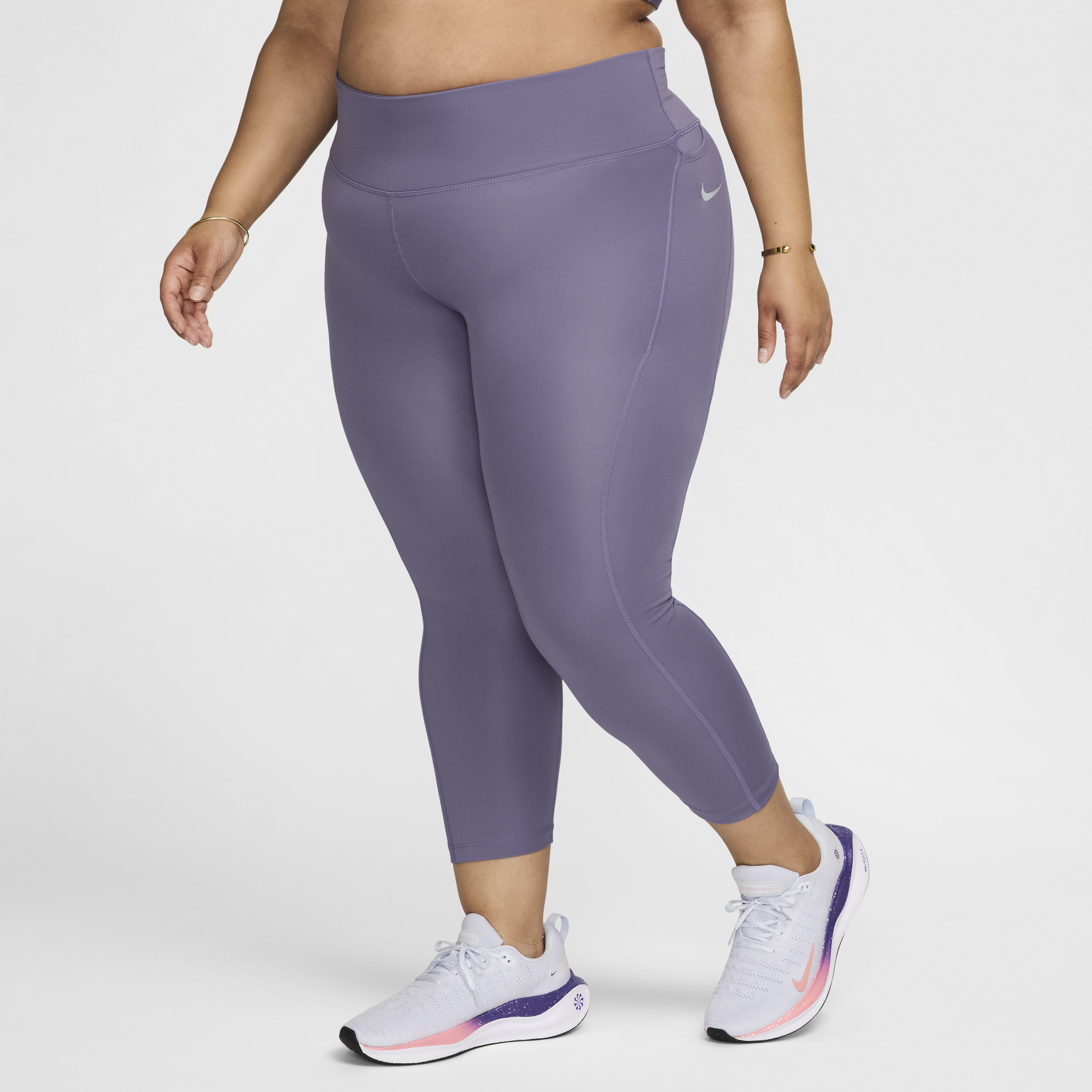 Image of Nike Fast Korte hardlooplegging met halfhoge taille voor dames (Plus Size) - Paars