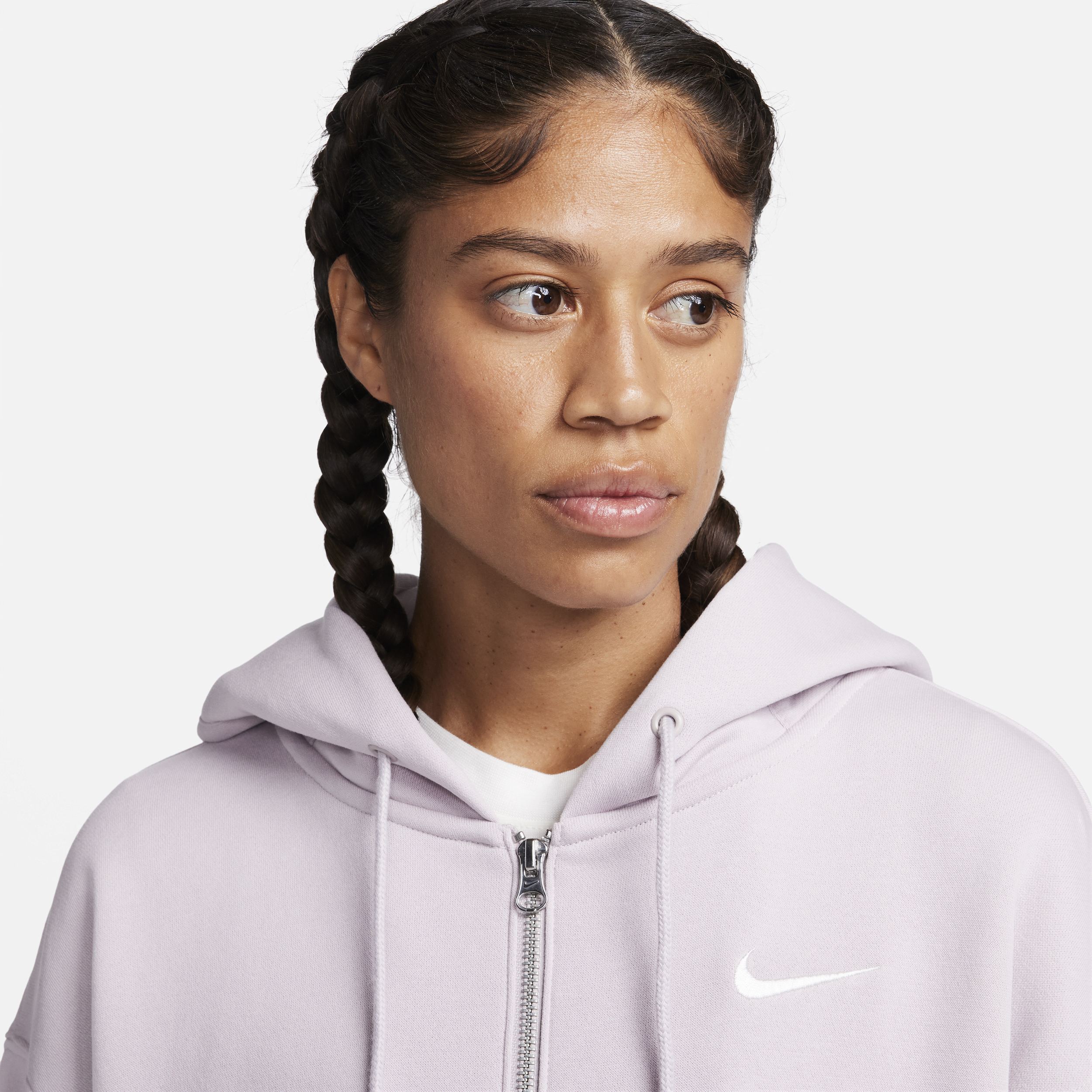 Nike Sportswear Phoenix Fleece Oversized fleecehoodie met rits over de hele lengte voor dames Paars