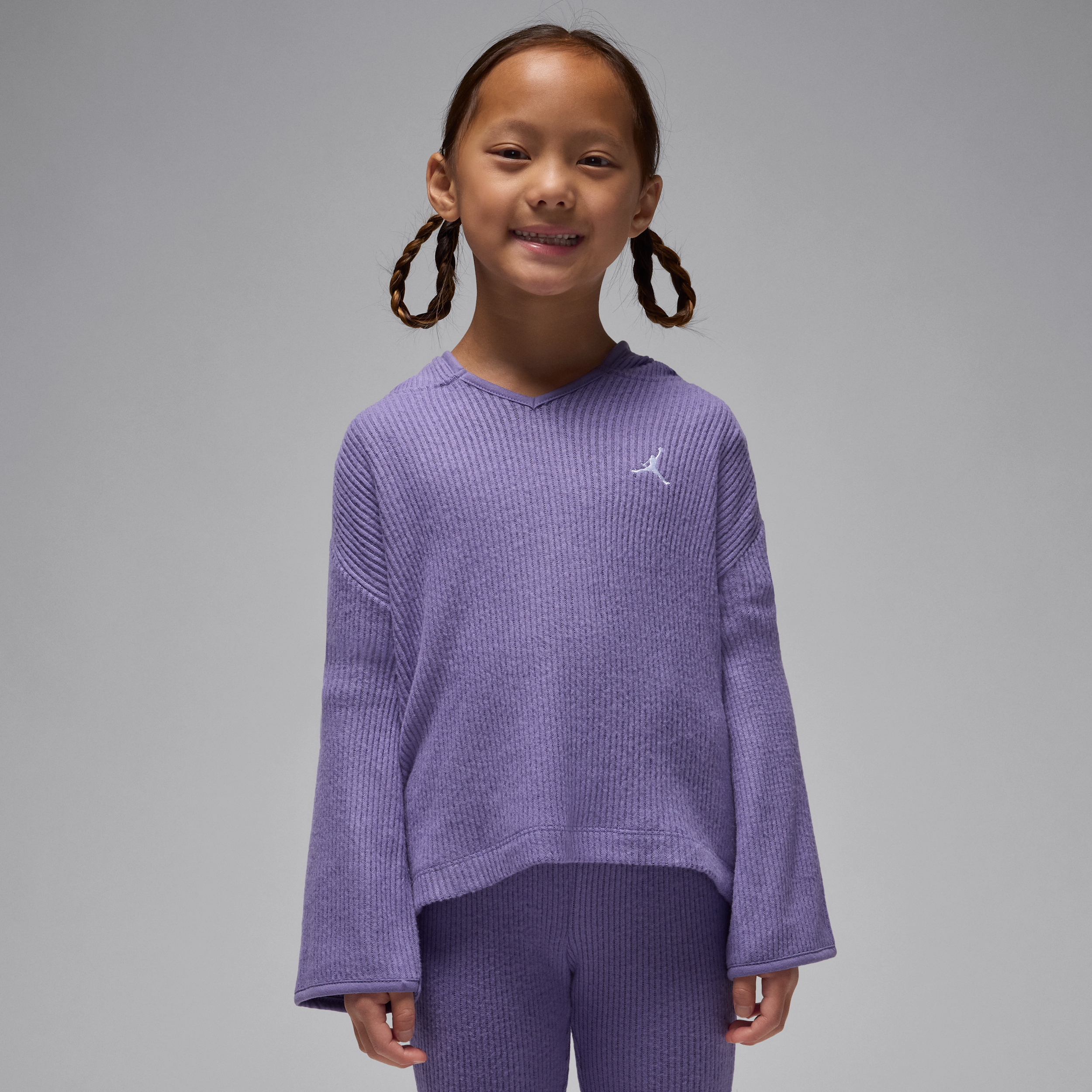 Thumbnail - Jordan Heir To The Crown zweiteiliges Ripp-Pullover-Set (kleine Kinder) - Lila