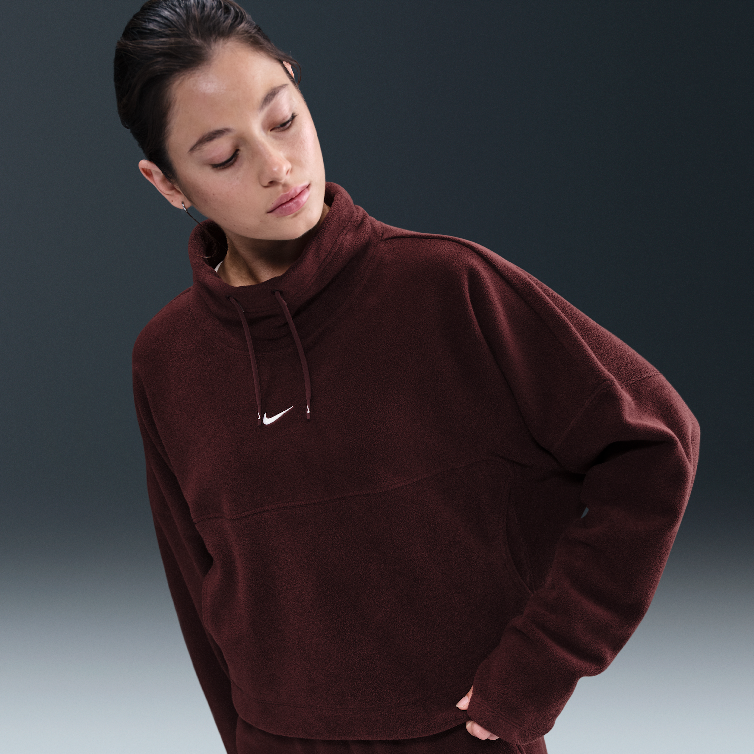 Thumbnail - Nike One Therma-FIT-Oberteil (Damen) - Rot