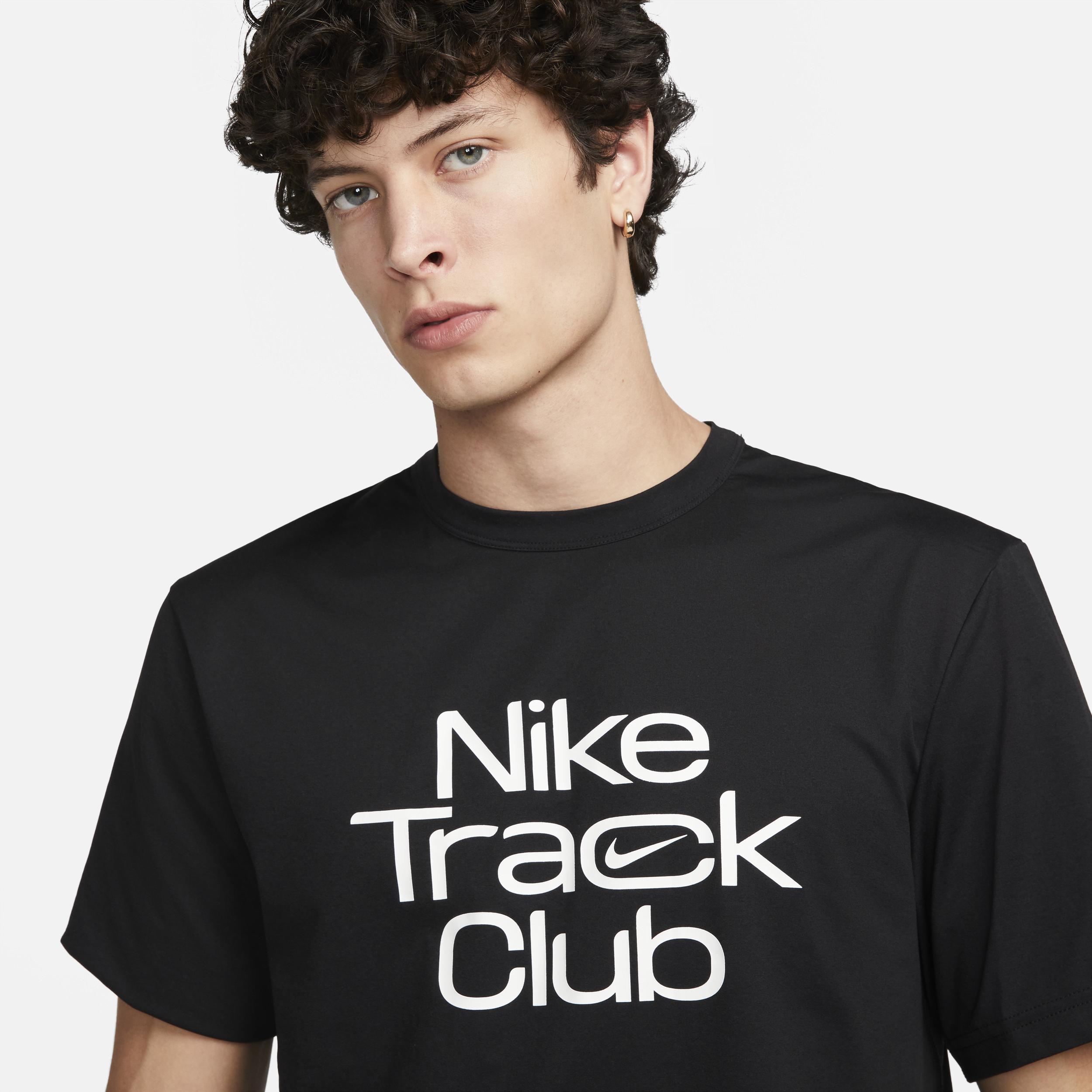 Nike Track Club hardlooptop met korte mouwen en Dri-FIT voor heren Zwart