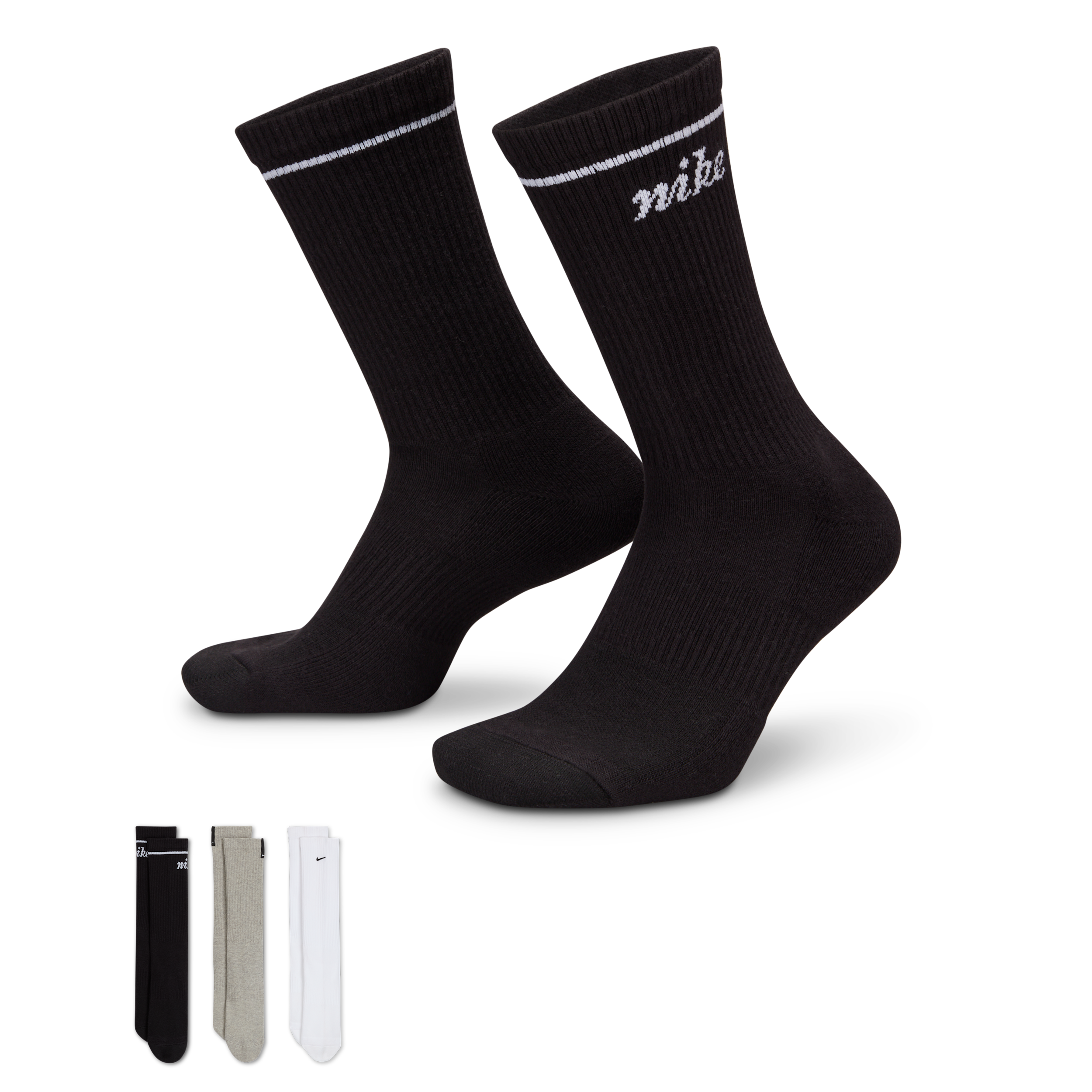 Nike Everyday Plus Cushioned Crew Socks (3 Pairs) - Multi-Colour
