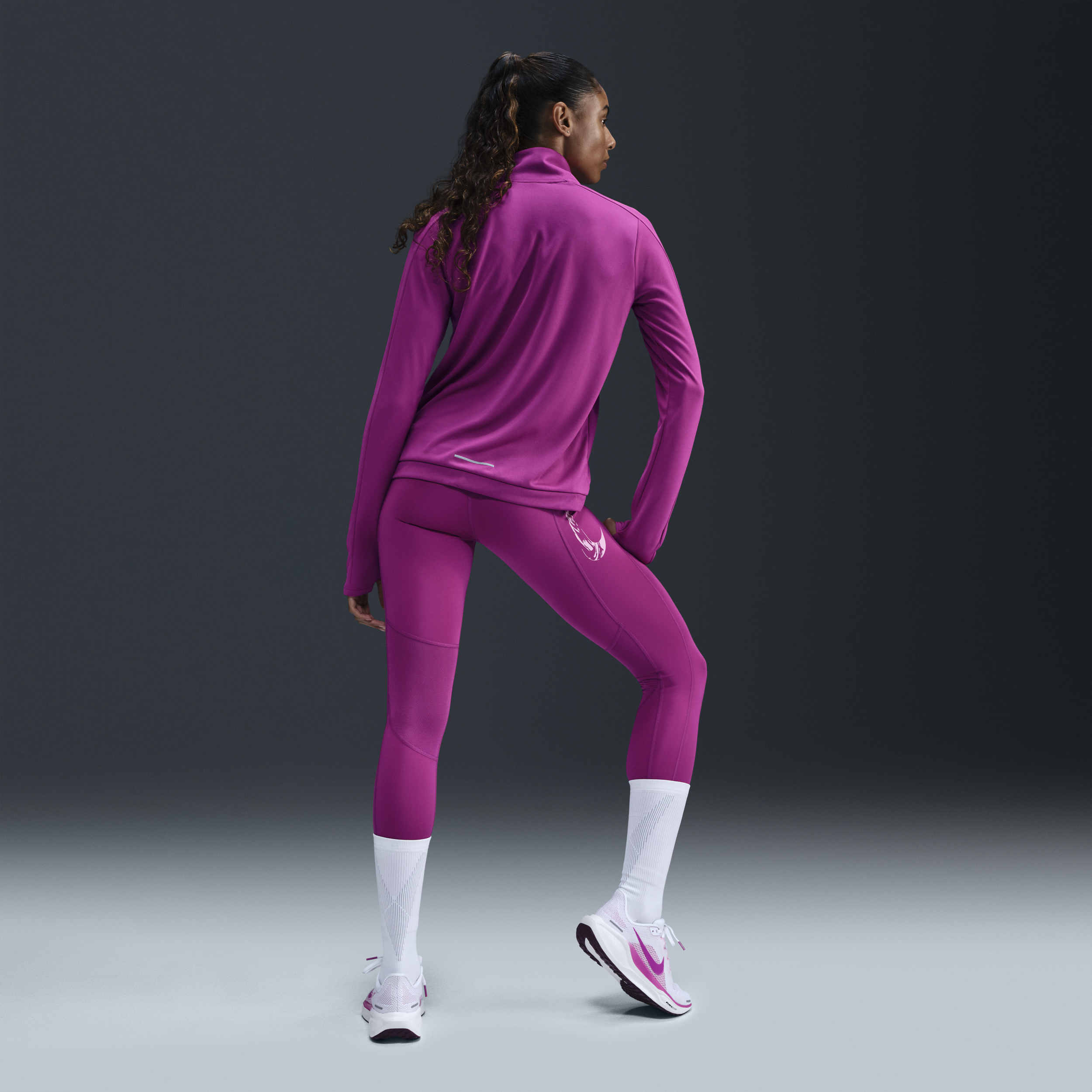 Legging de running 7/8 taille mi-haute avec poches Nike Fast pour femme - Pourpre