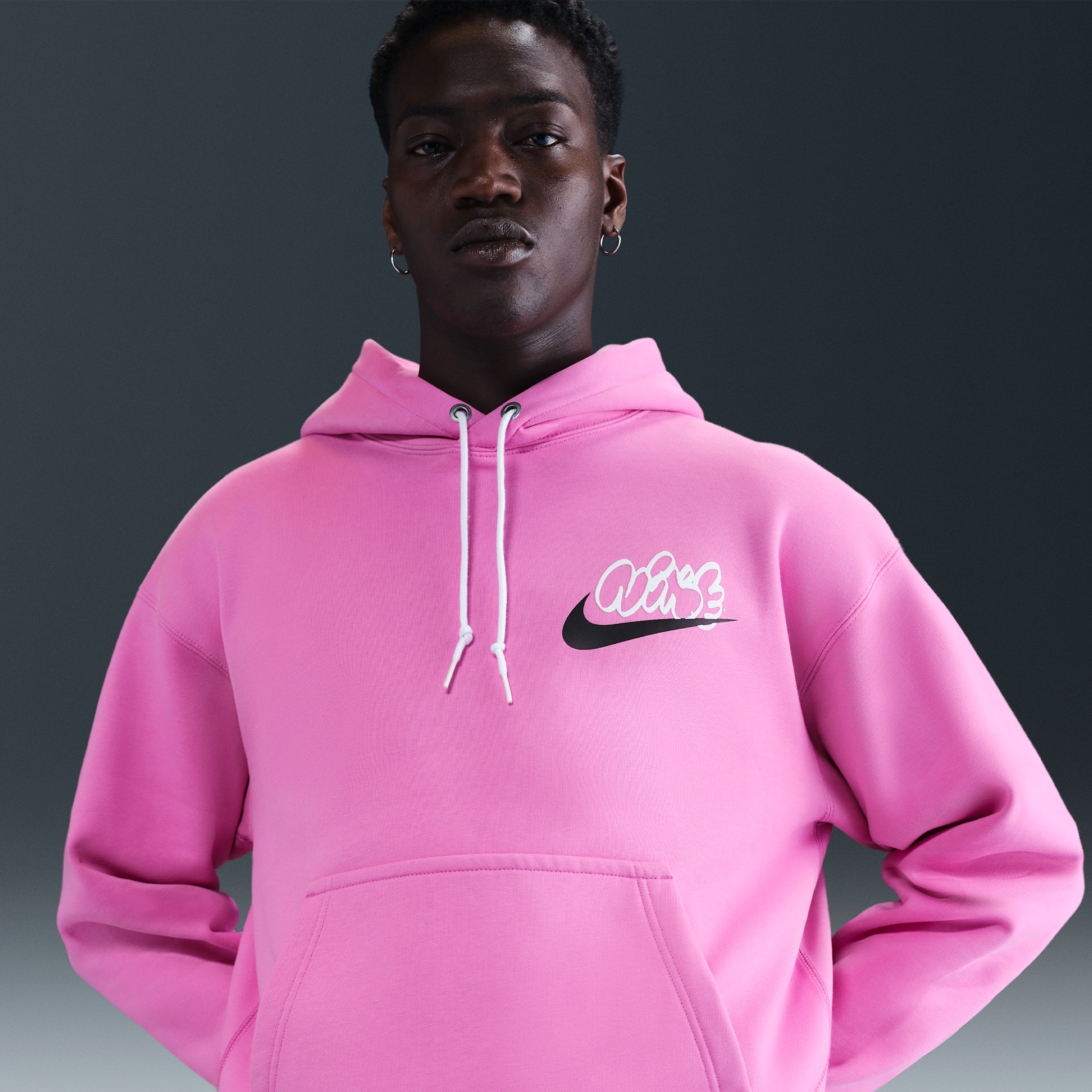 Nike Solo Swoosh Fleecehoodie voor heren Roze