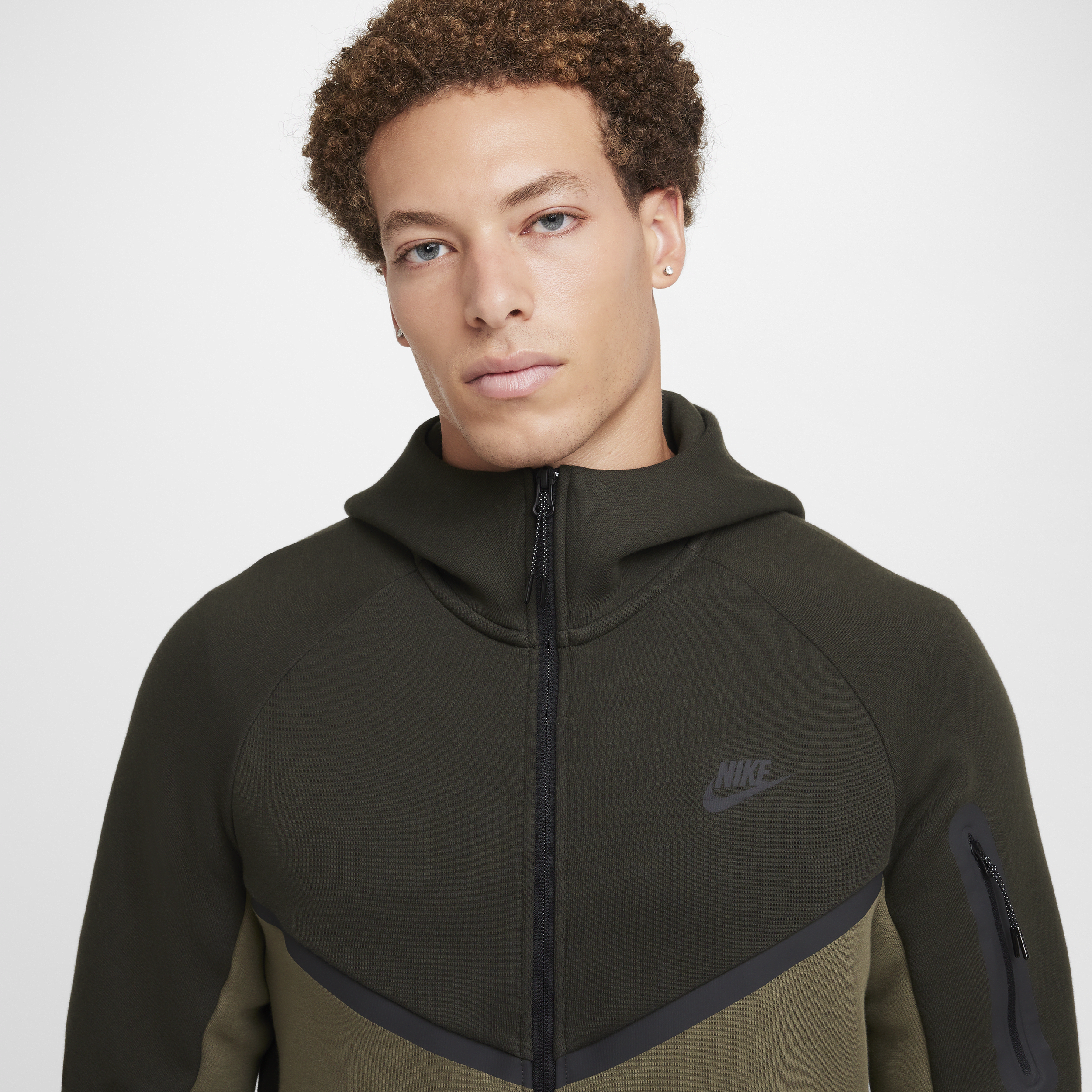 Sweat à capuche et zip Windrunner Nike Tech pour homme - Vert