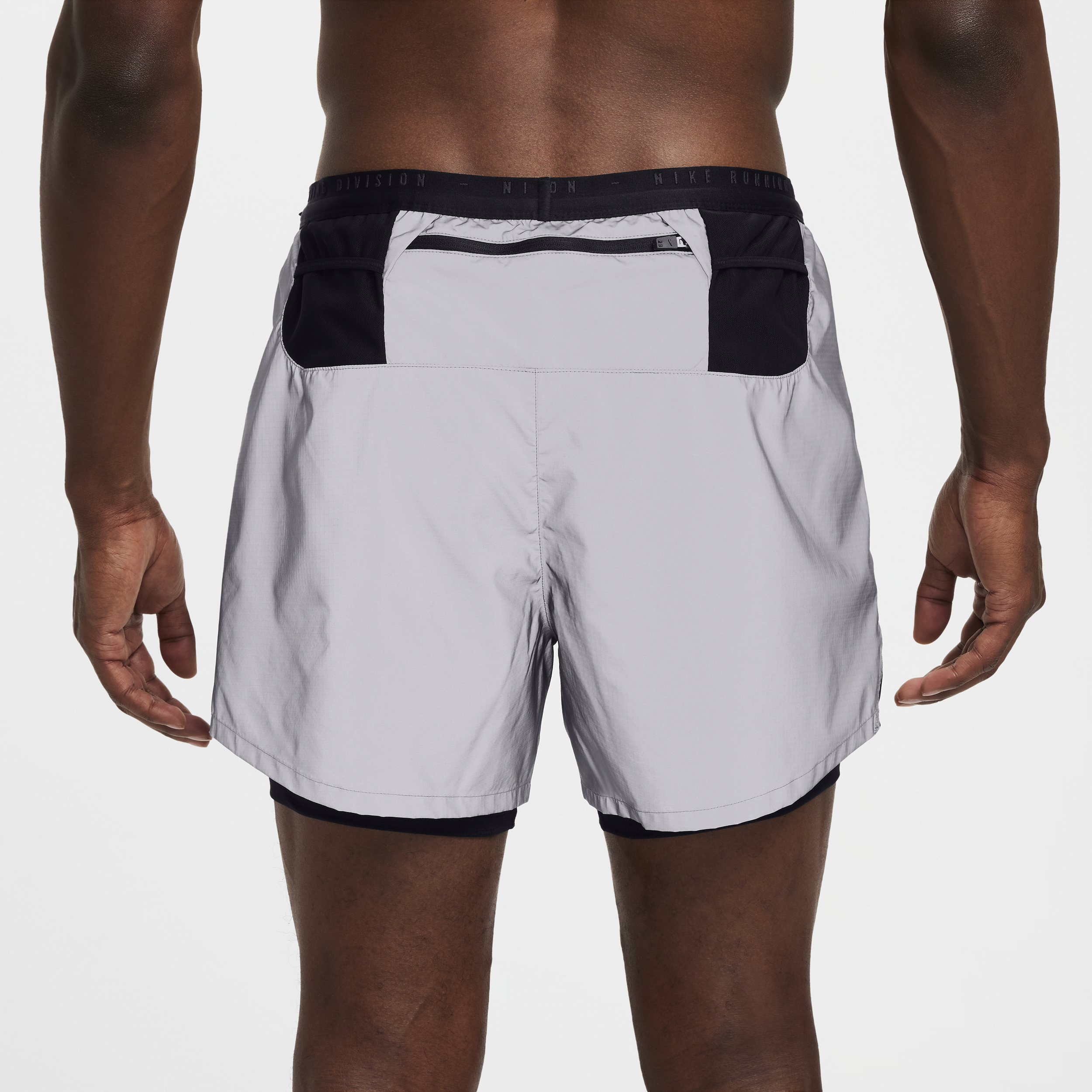 Short de running 2-en-1 10 cm à motif réfléchissant Dri-FIT ADV Nike Running Division pour homme - Gris