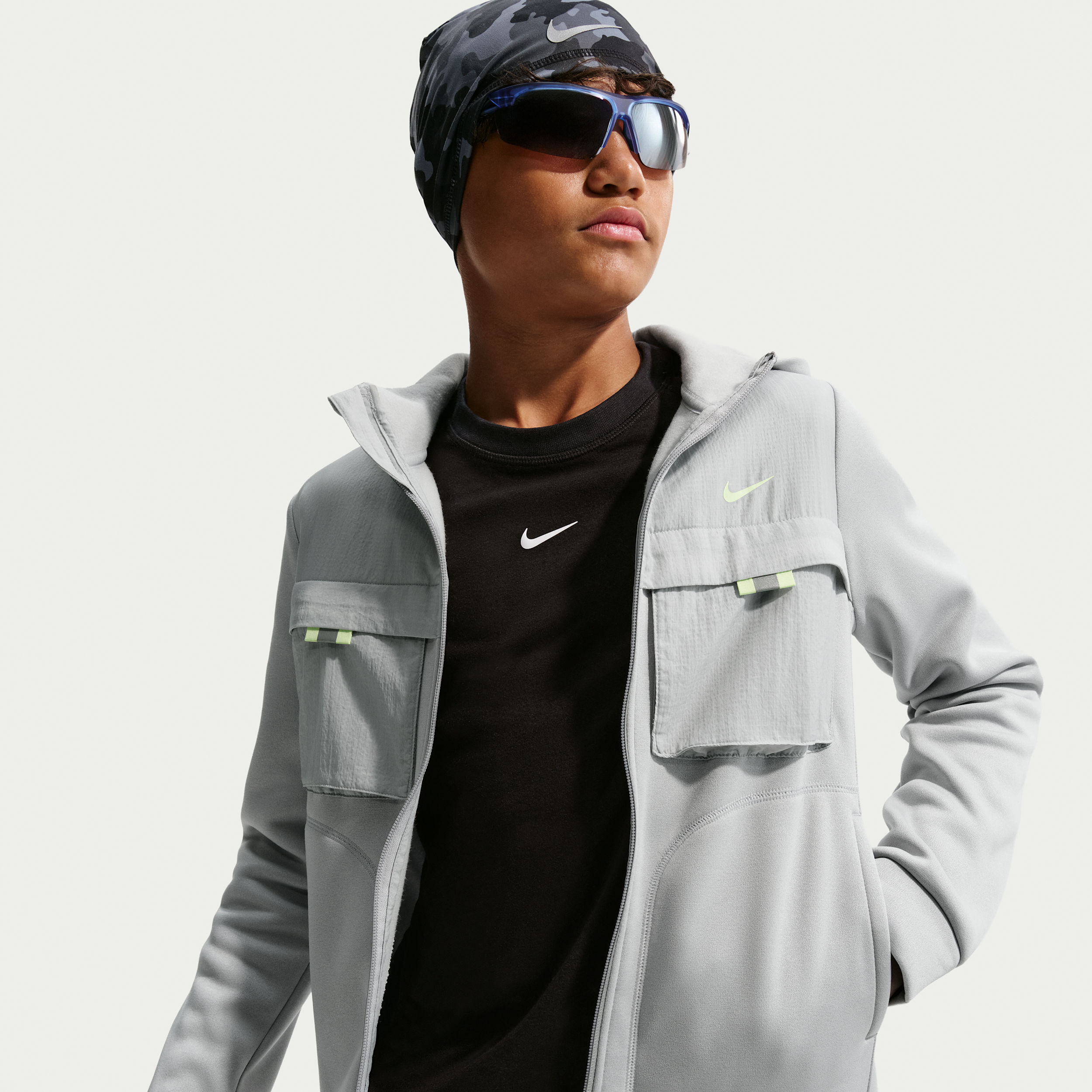 Thumbnail - Nike City Utility Kapuzenjacke (ältere Kinder) - Grau