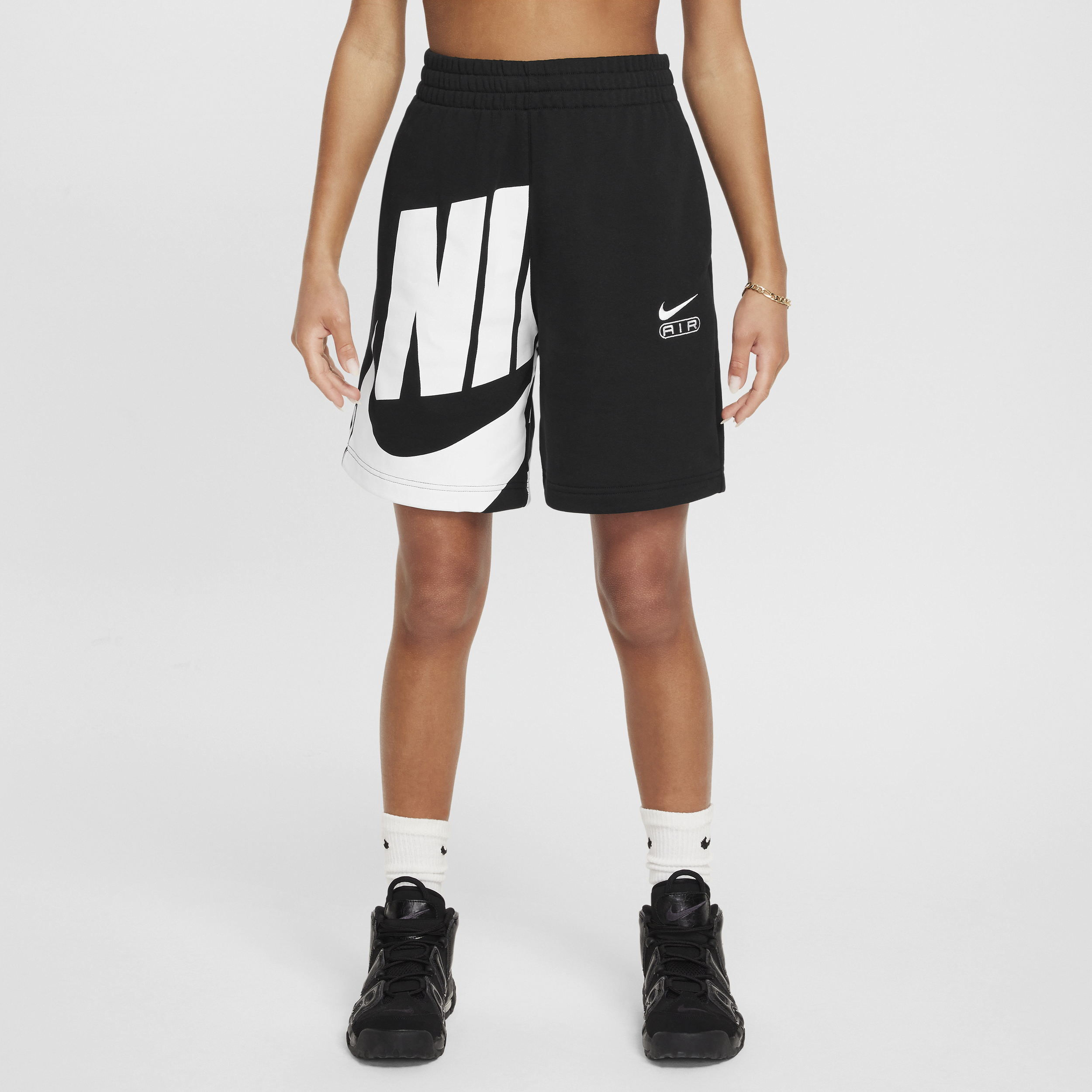Nike Air meisjesshorts van sweatstof - Zwart
