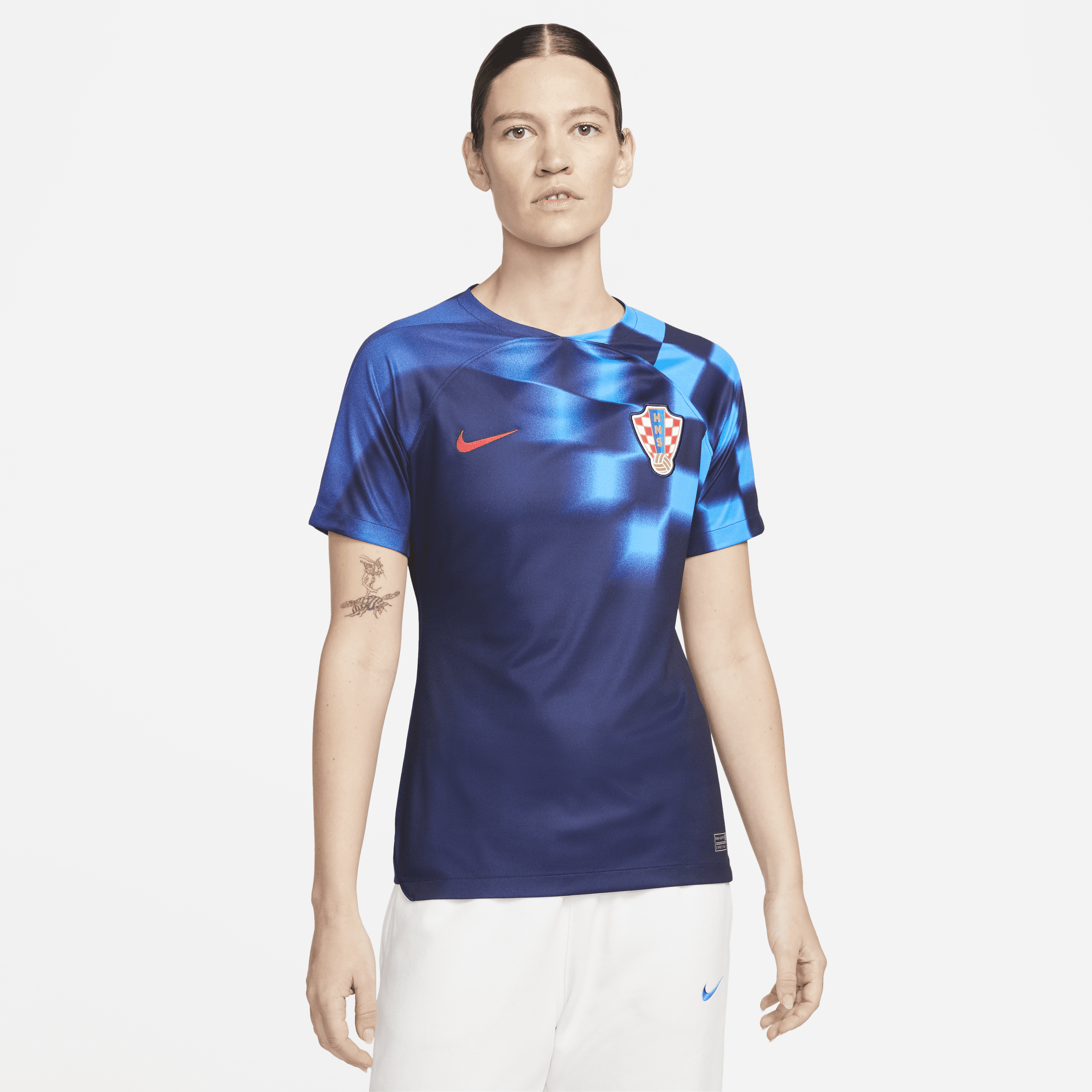 Maillot de football Nike Dri-FIT Croatie 2022/23 Stadium Extérieur pour femme - Bleu