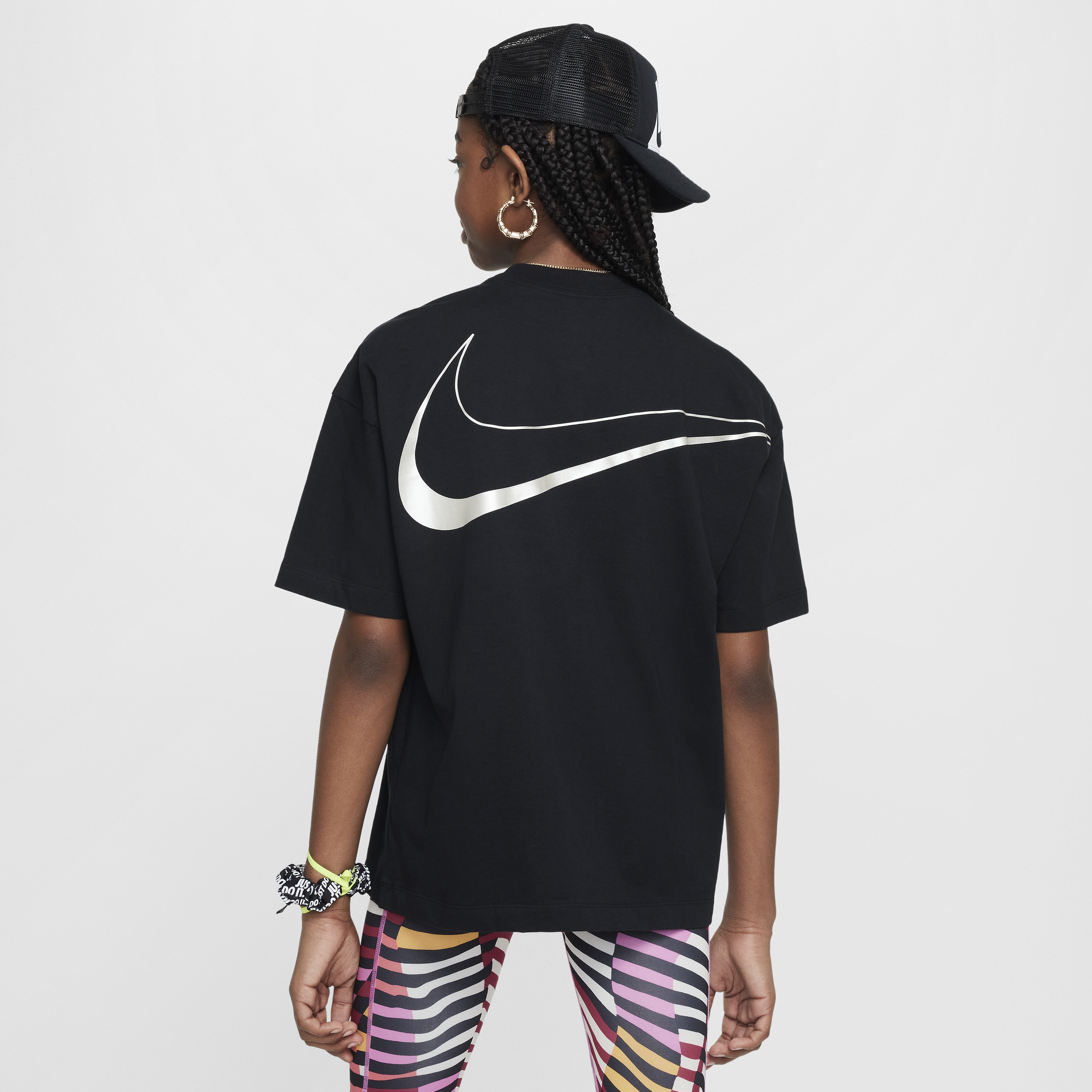 Nike Sportswear oversized T-shirt voor meisjes Zwart
