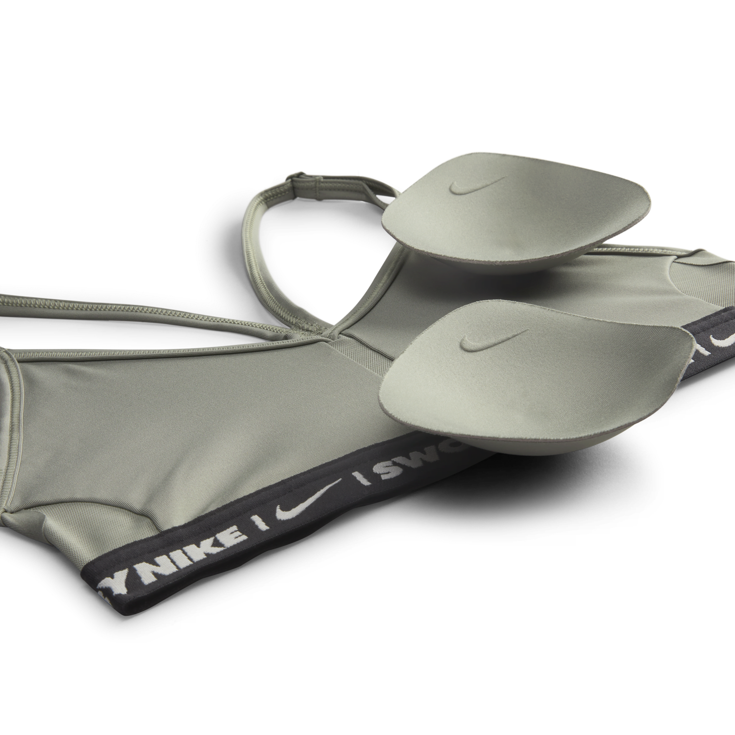 Nike Indy Padded sport-bh met V-hals en lichte ondersteuning Grijs