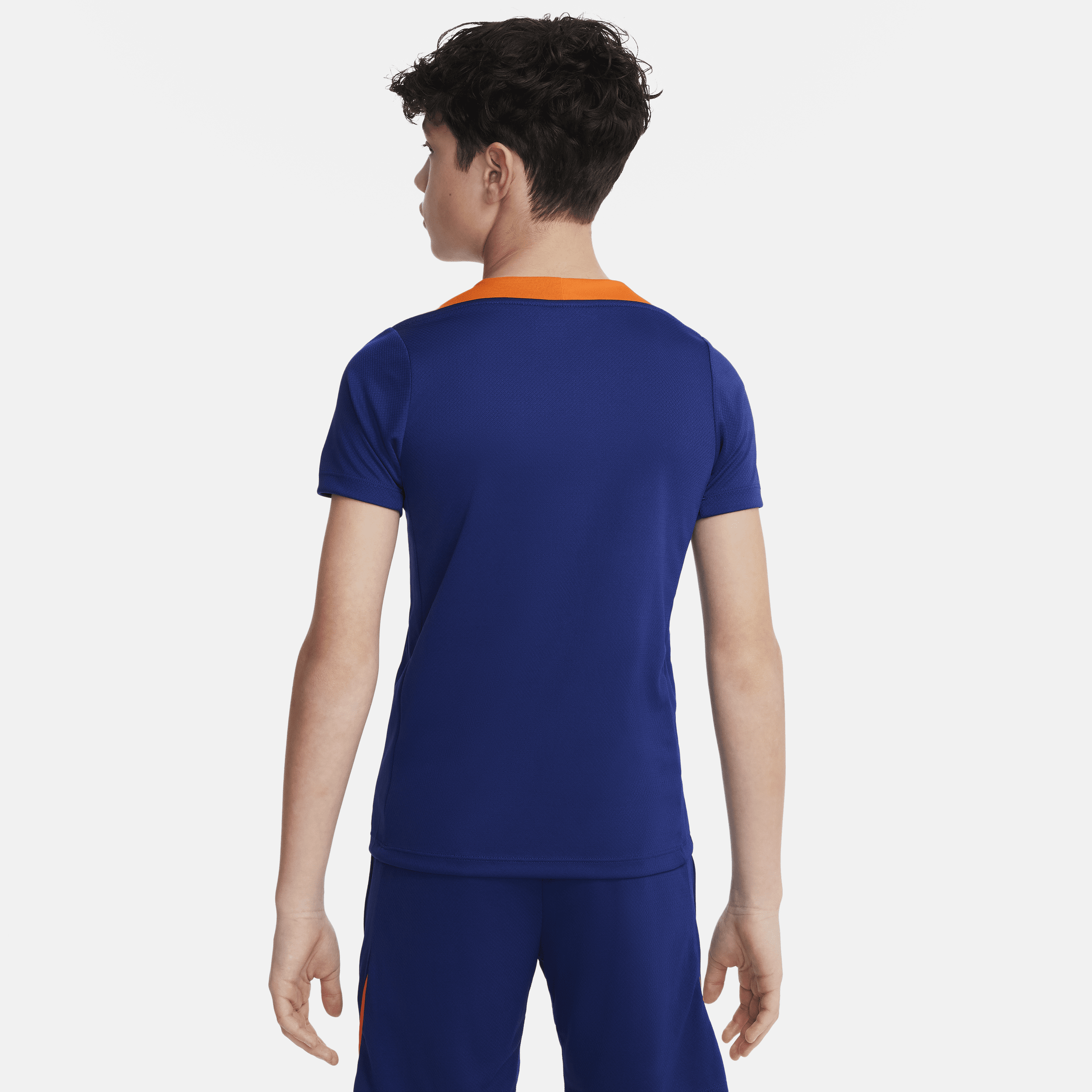 Nike Nederland Strike Dri-FIT knit voetbaltop met korte mouwen voor kids Blauw
