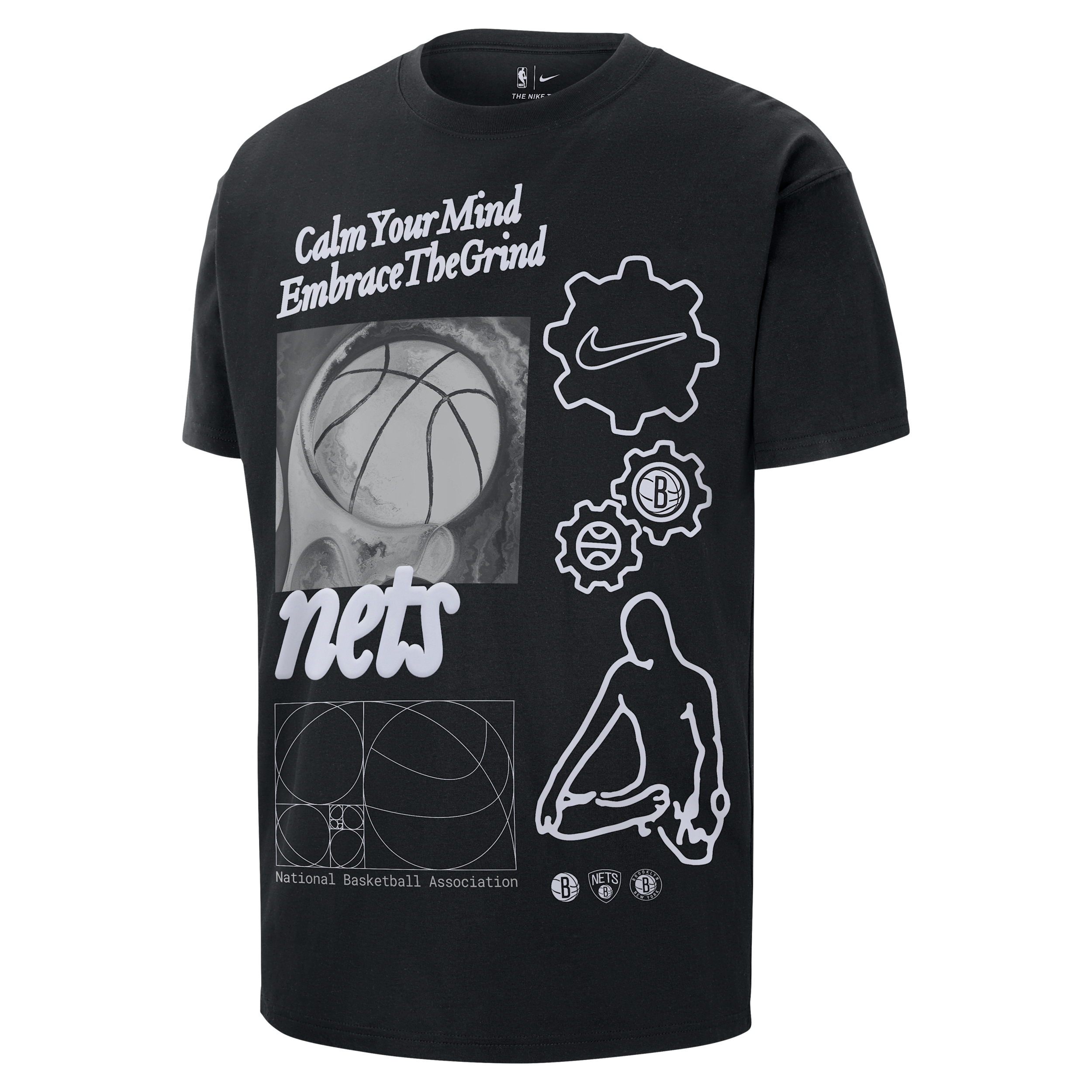 T-shirt Nike NBA Max90 Brooklyn Nets Courtside pour homme - Noir