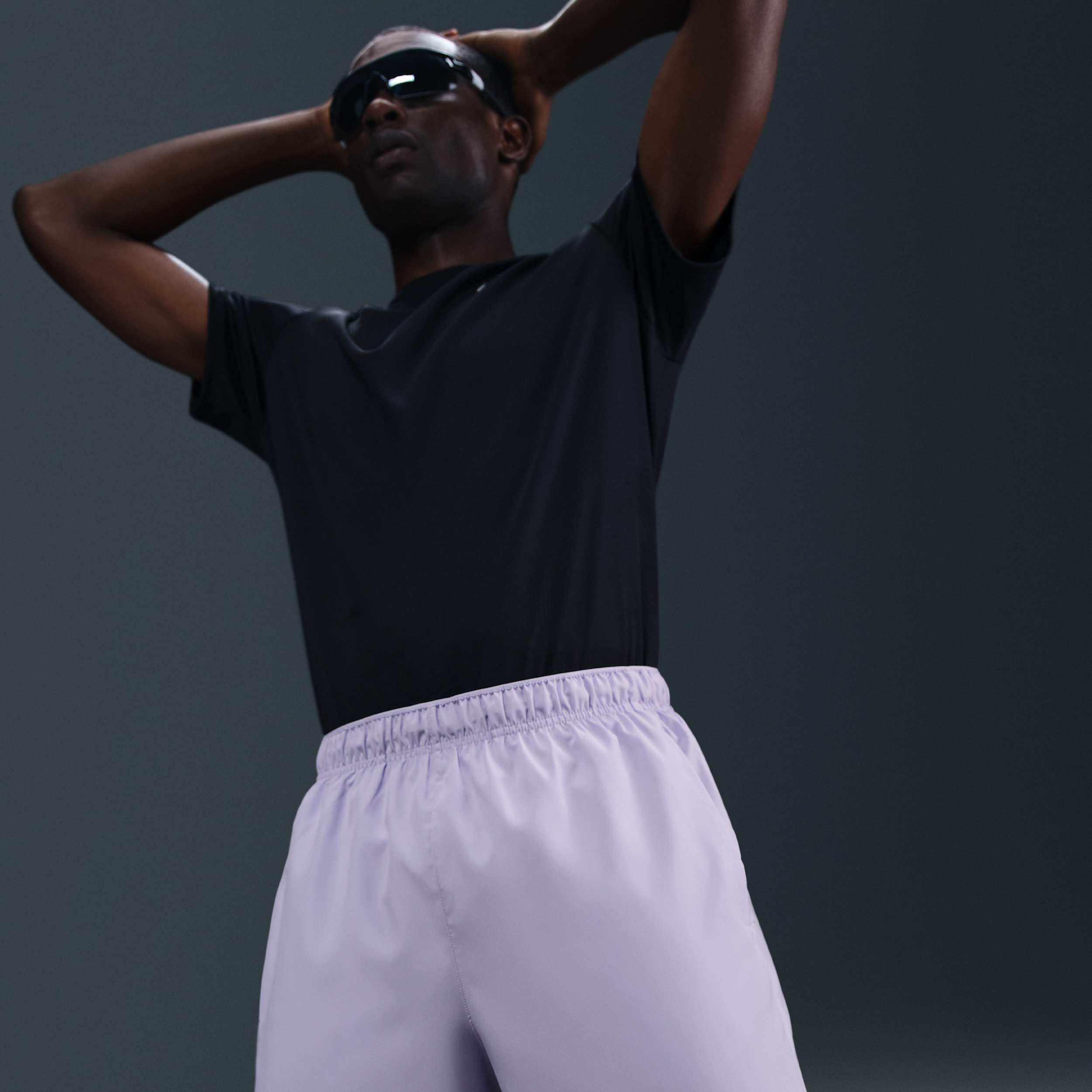 Nike Challenger Dri-FIT hardloopshorts met binnenbroek voor heren (18 cm) Paars