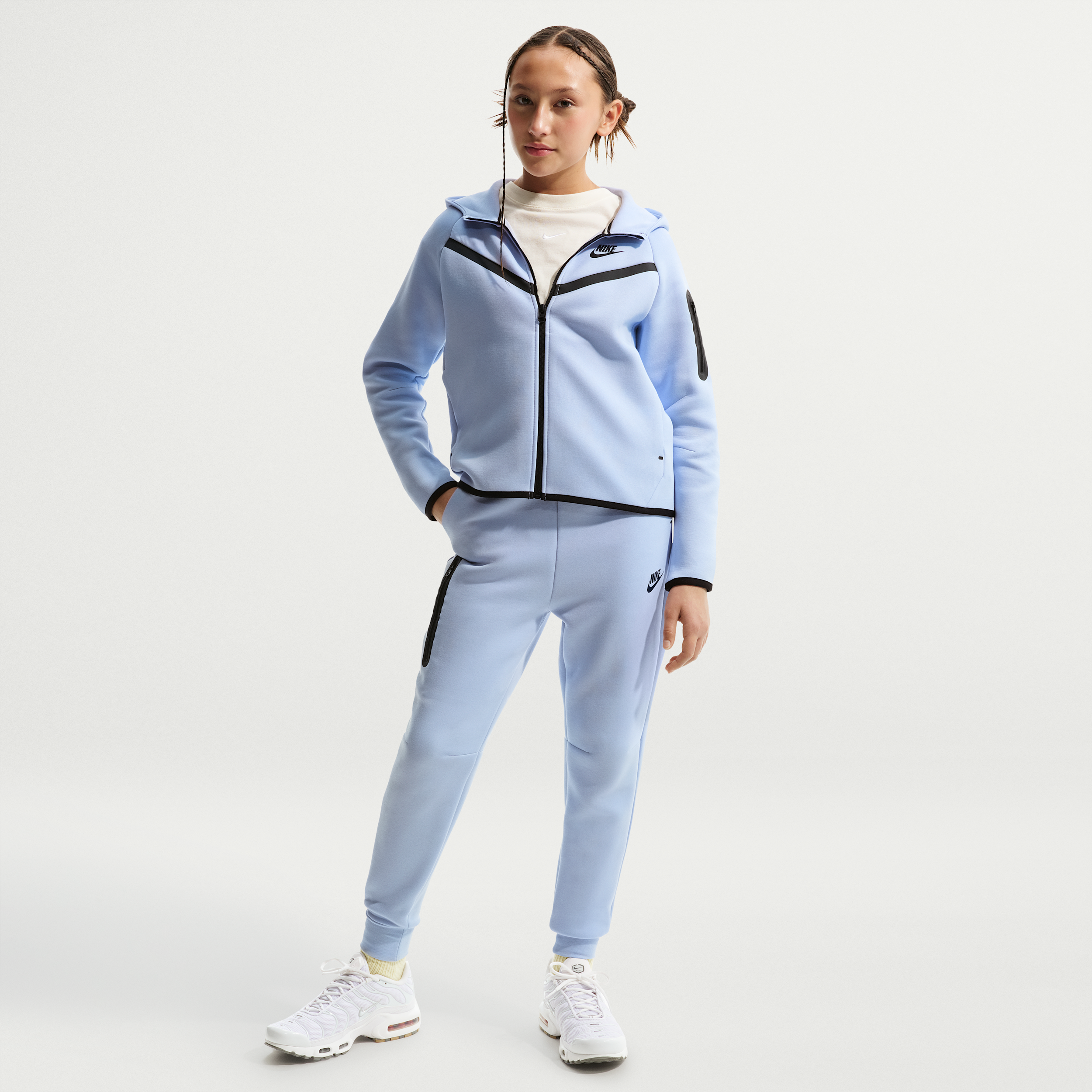 Nike Tech Fleece Girls Joggers - Grey - Fleece