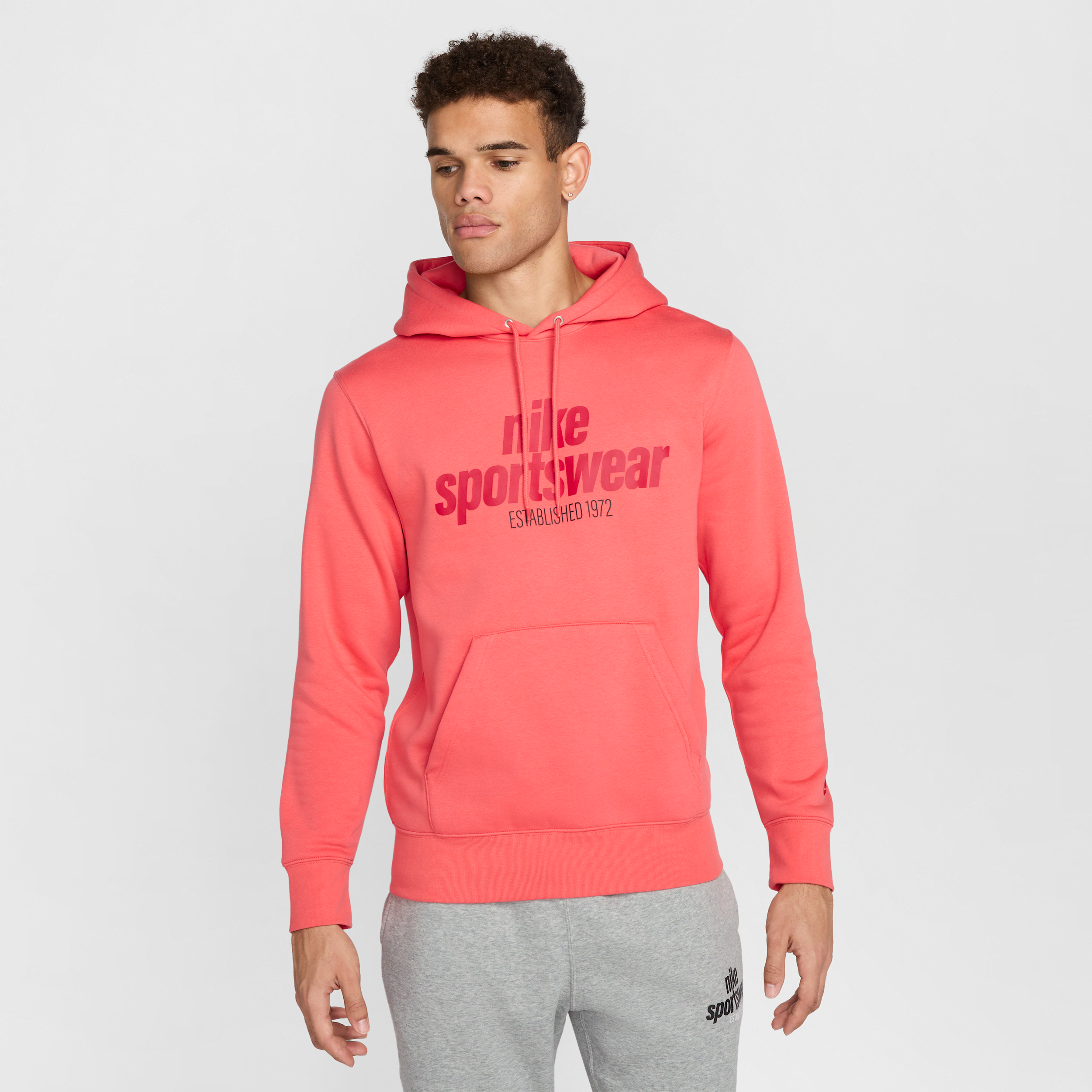 Nike Club Men's Fleece Pullover Hoodie - Orange - Fleece