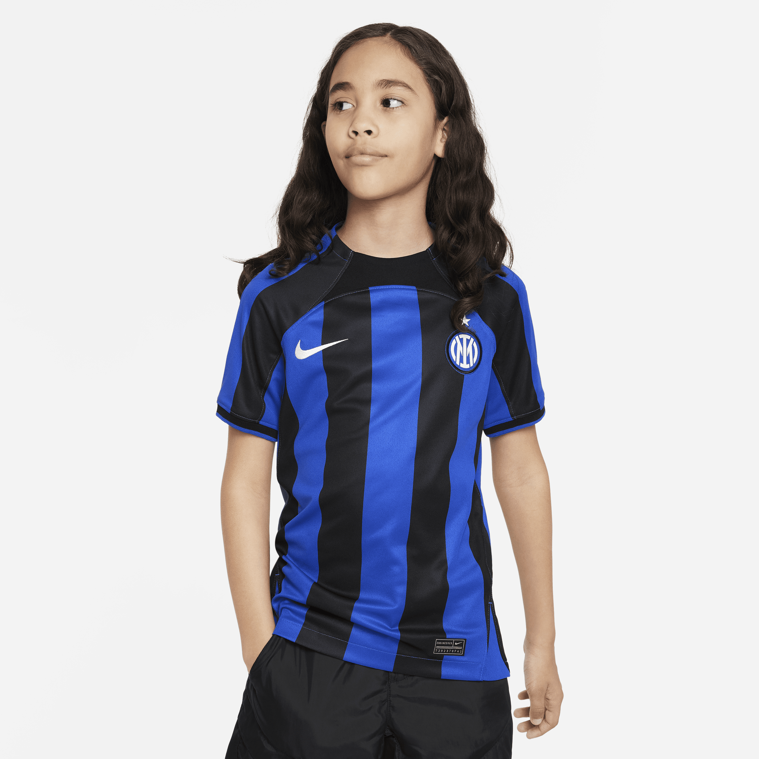 Image of Inter Milan 2022/23 Stadium Thuis Nike voetbalshirt met Dri-FIT voor kids - Blauw